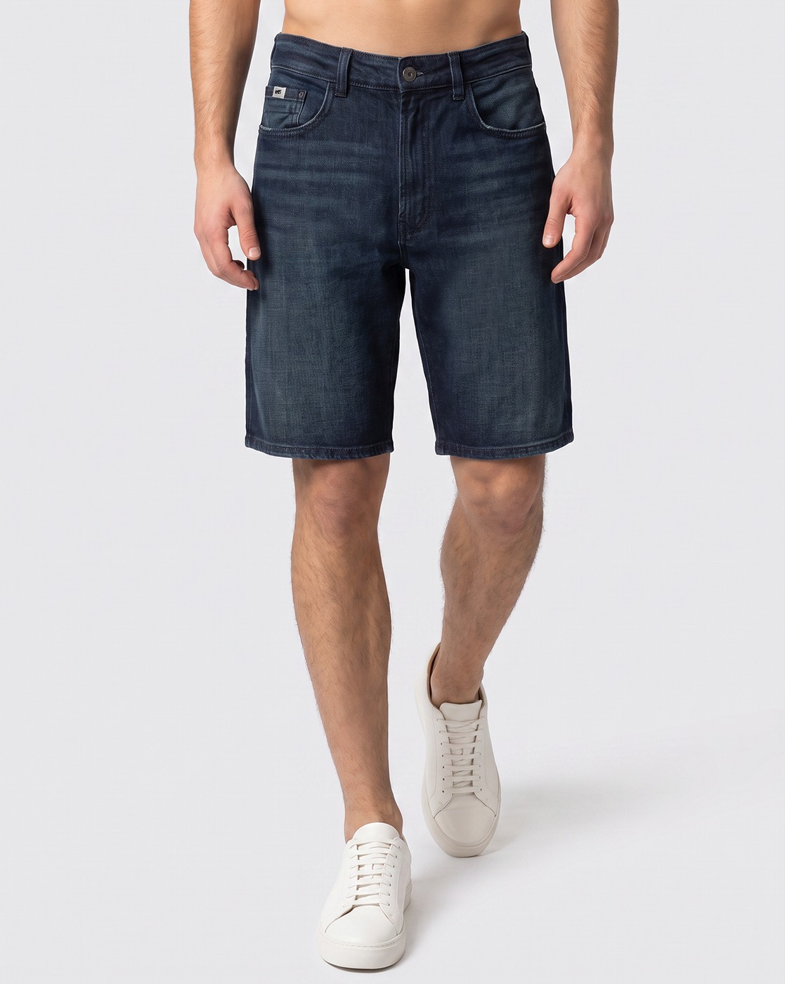 Men's Blue Straight Fit Shorts