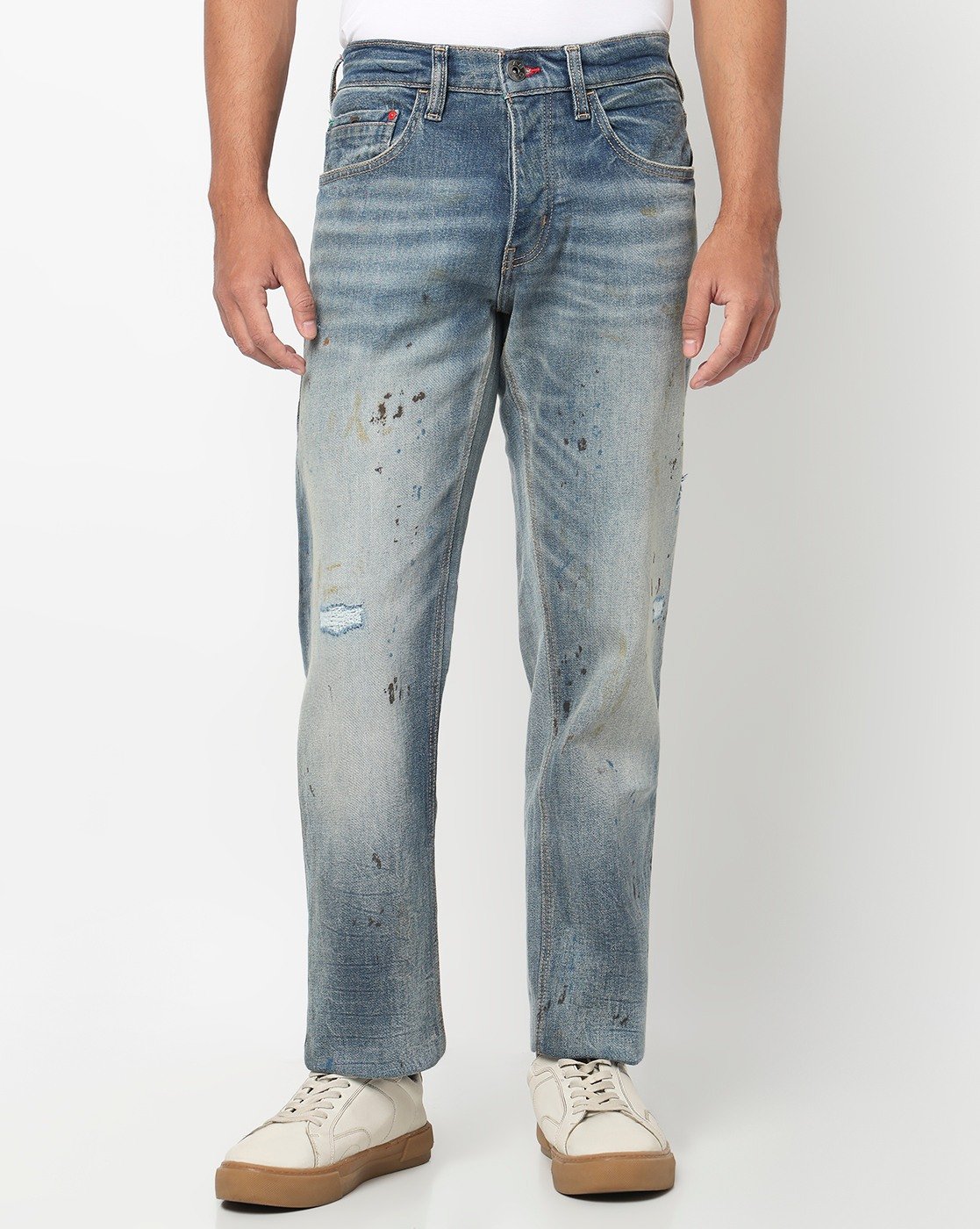 GAS | Straight Fit Jaxon Paint Rip Repair Artisan Jeans