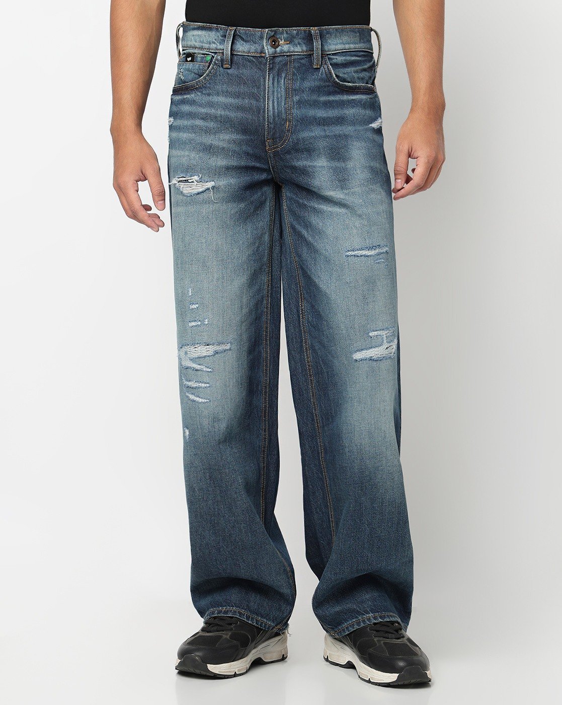 GAS | Artisan Loose Fit Jagger Mid Blue Vintage Rip Repair Jeans