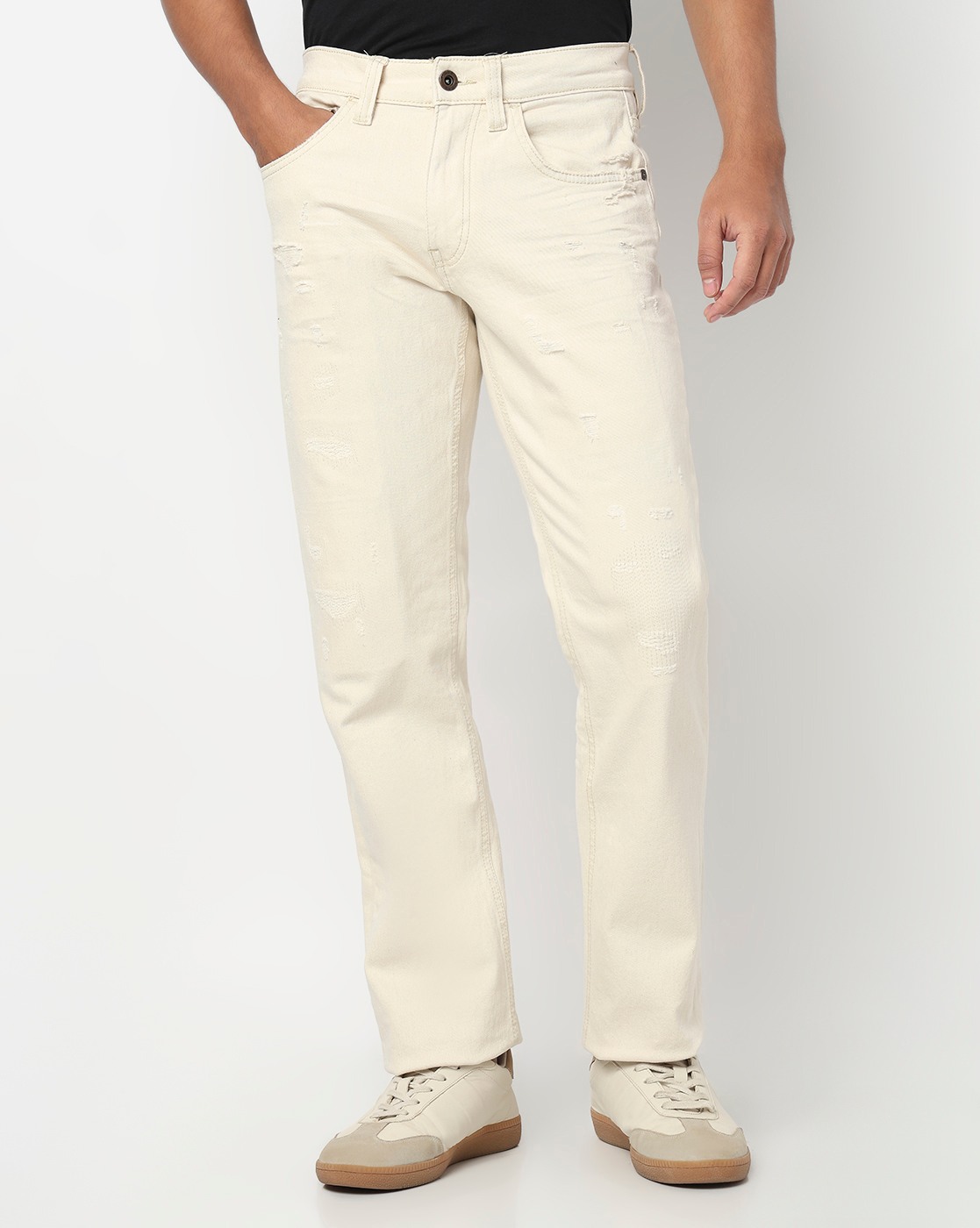 GAS | Artisan Straight Fit Jaxon Ecru Rip Repair Artisan Jeans