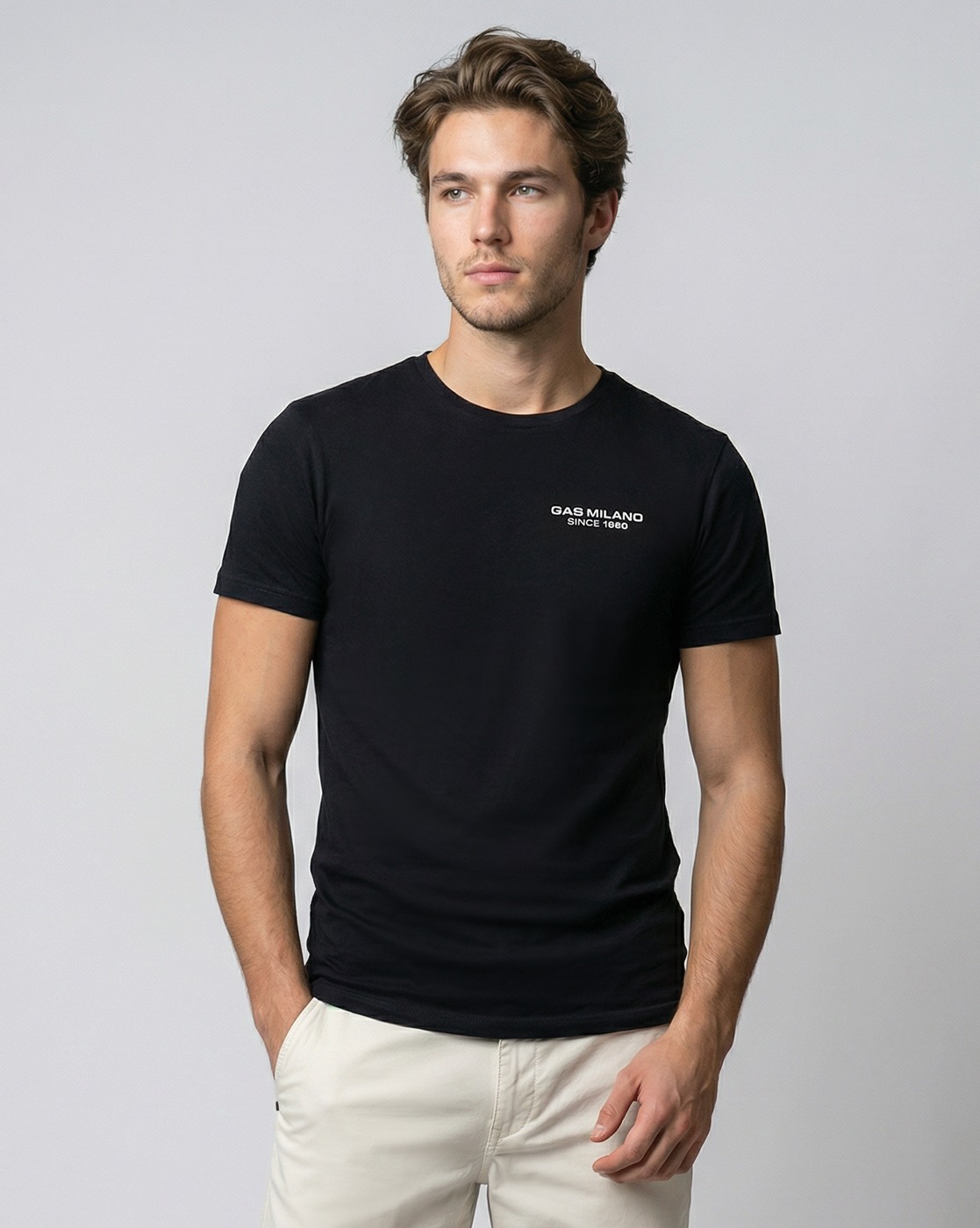 GAS | Regular Fit Crewneck T-Shirt with Signature Branding