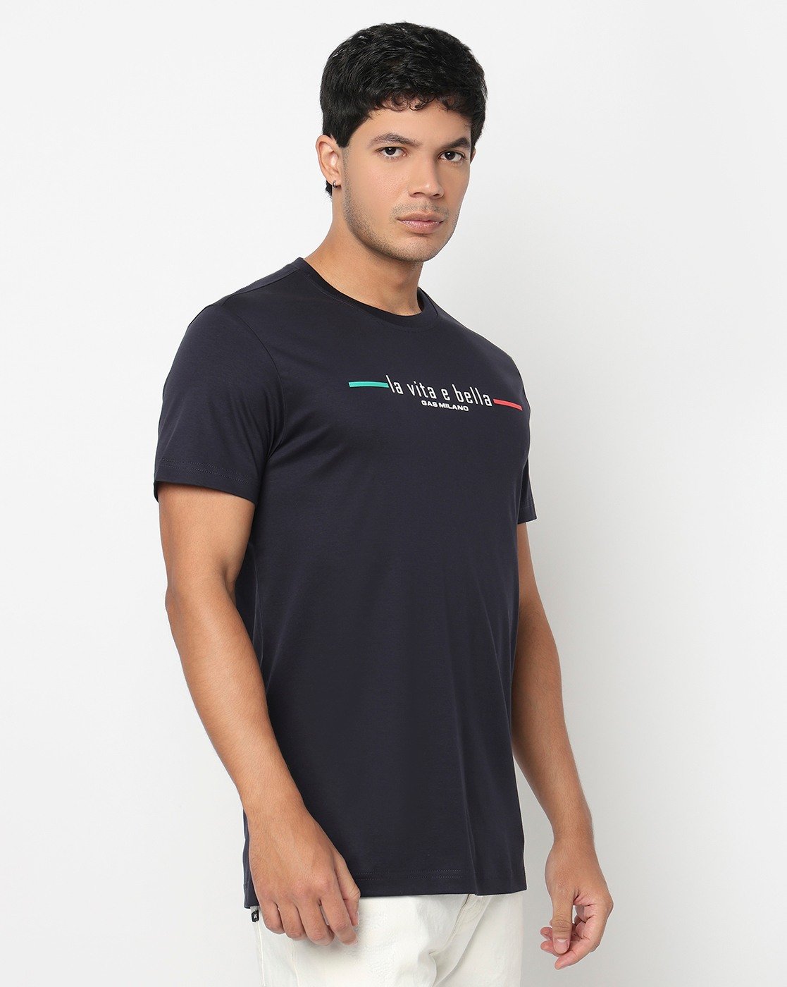 GAS | La Vita Regular Fit Crewneck T-Shirt with Signature Branding