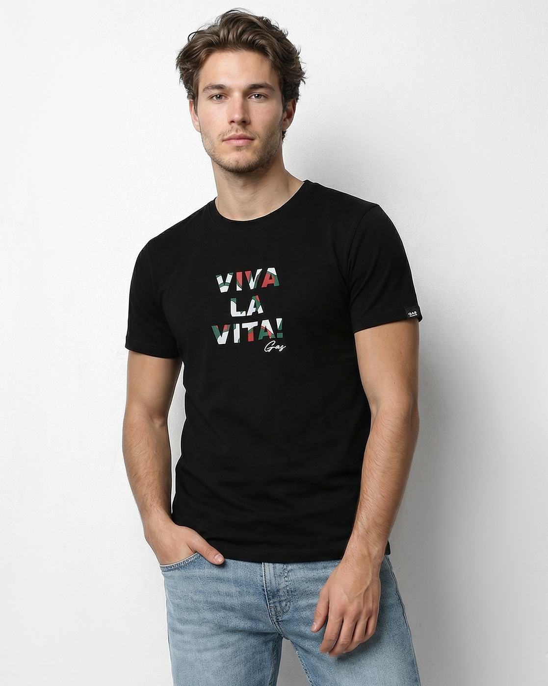 GAS | Regular Fit Crewneck T-Shirt with Signature Branding