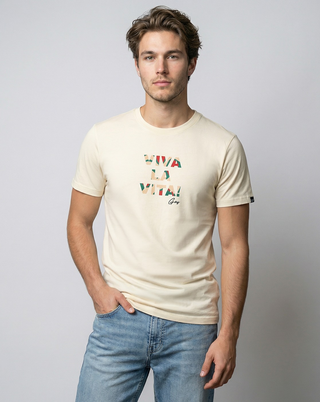GAS | Regular Fit Crewneck T-Shirt with Signature Branding