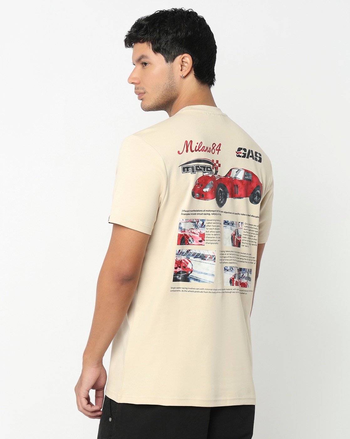 GAS | Gas Moto Regular Fit Crewneck T-Shirt with Signature Branding