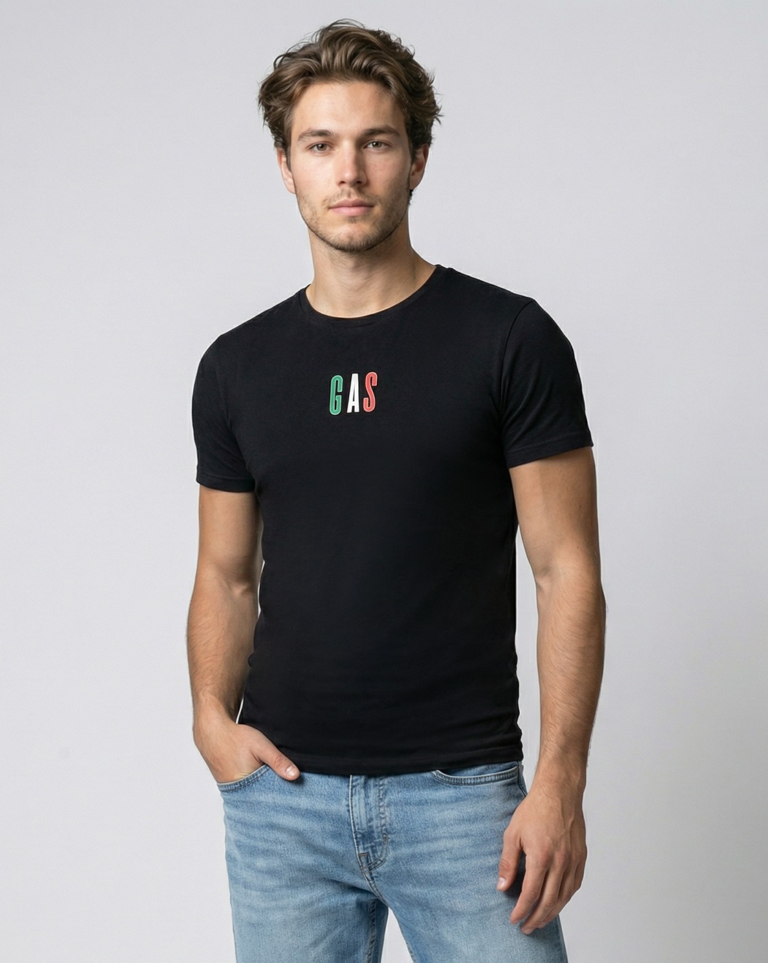 GAS | Regular Fit Crewneck T-Shirt with Signature Branding