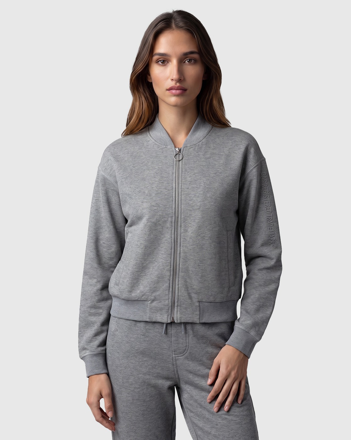 Zip Up Bomber Sweatshirt