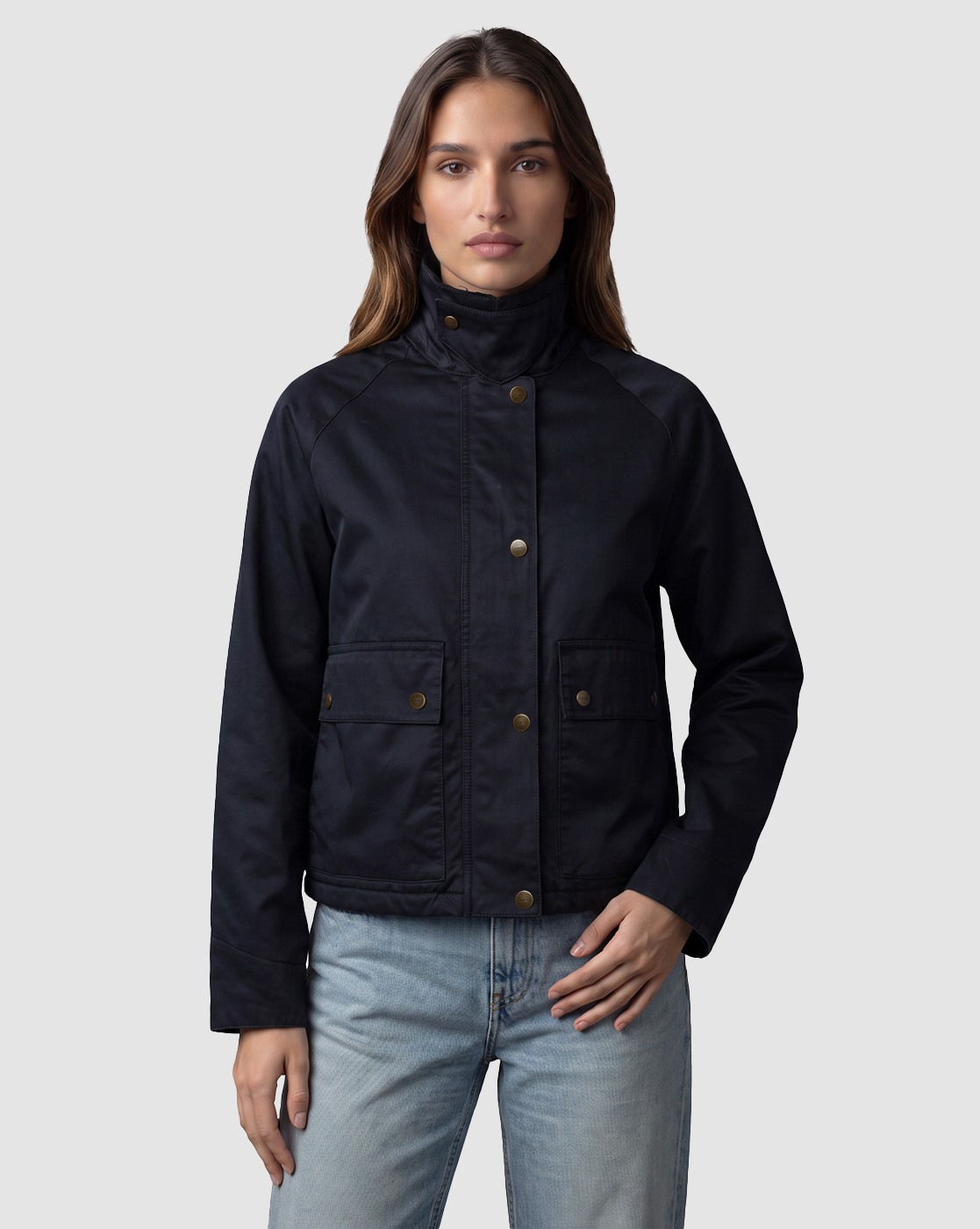 Coated Cotton Utility Jacket