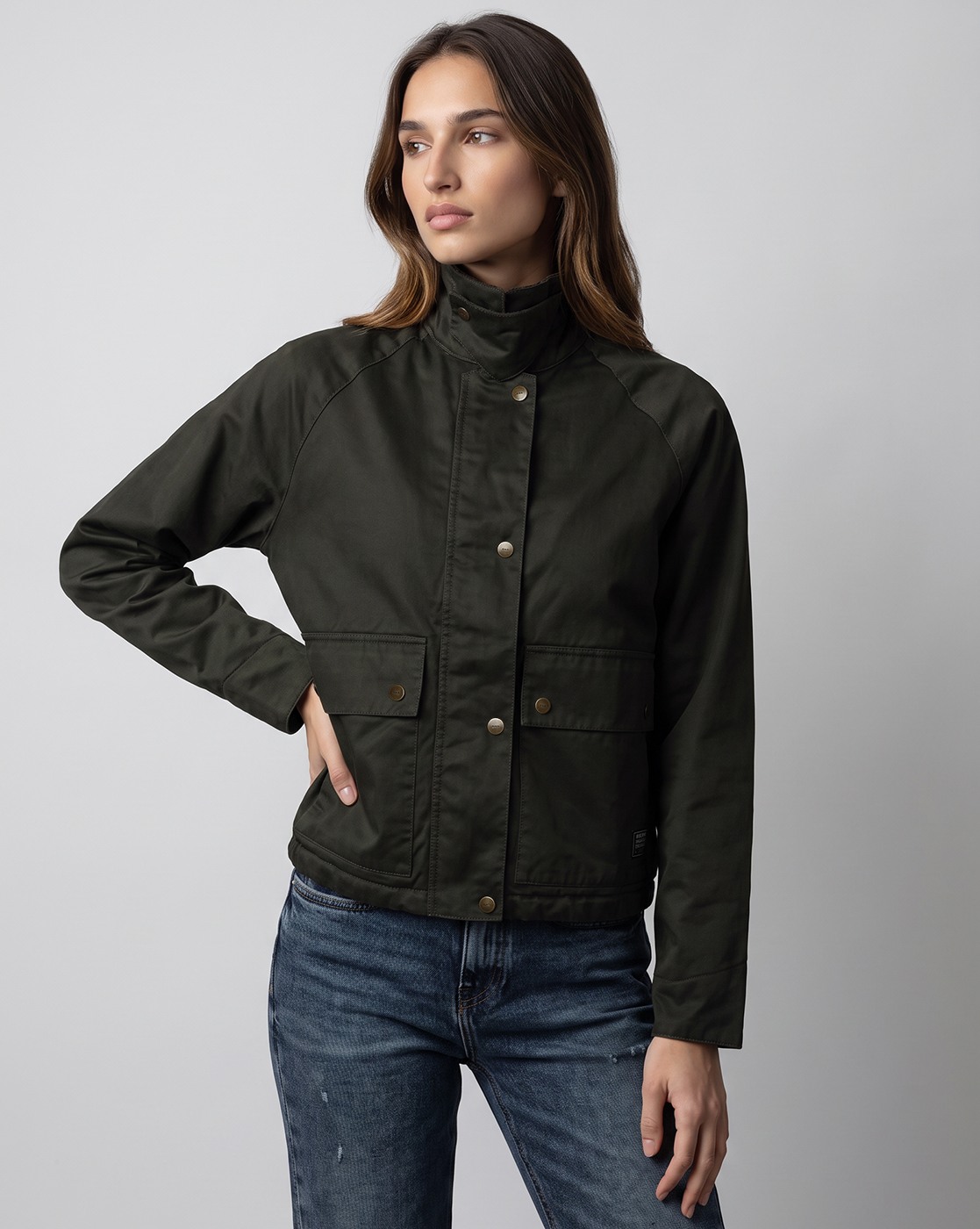 Coated Cotton Utility Jacket