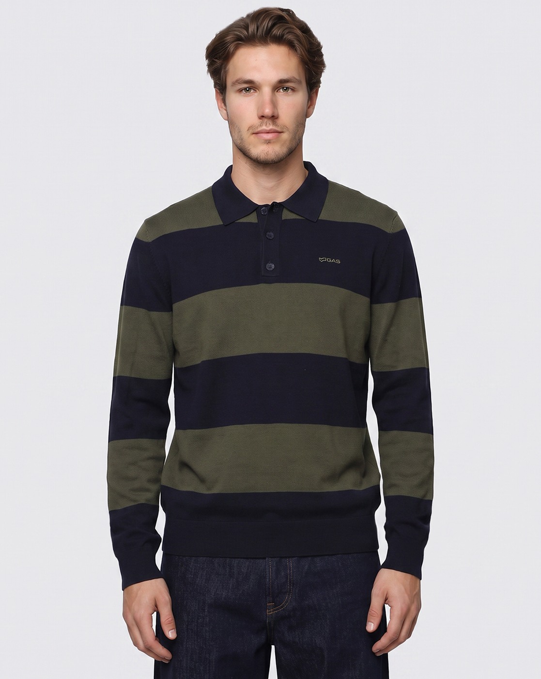 Rugby Stripe Polo Sweater