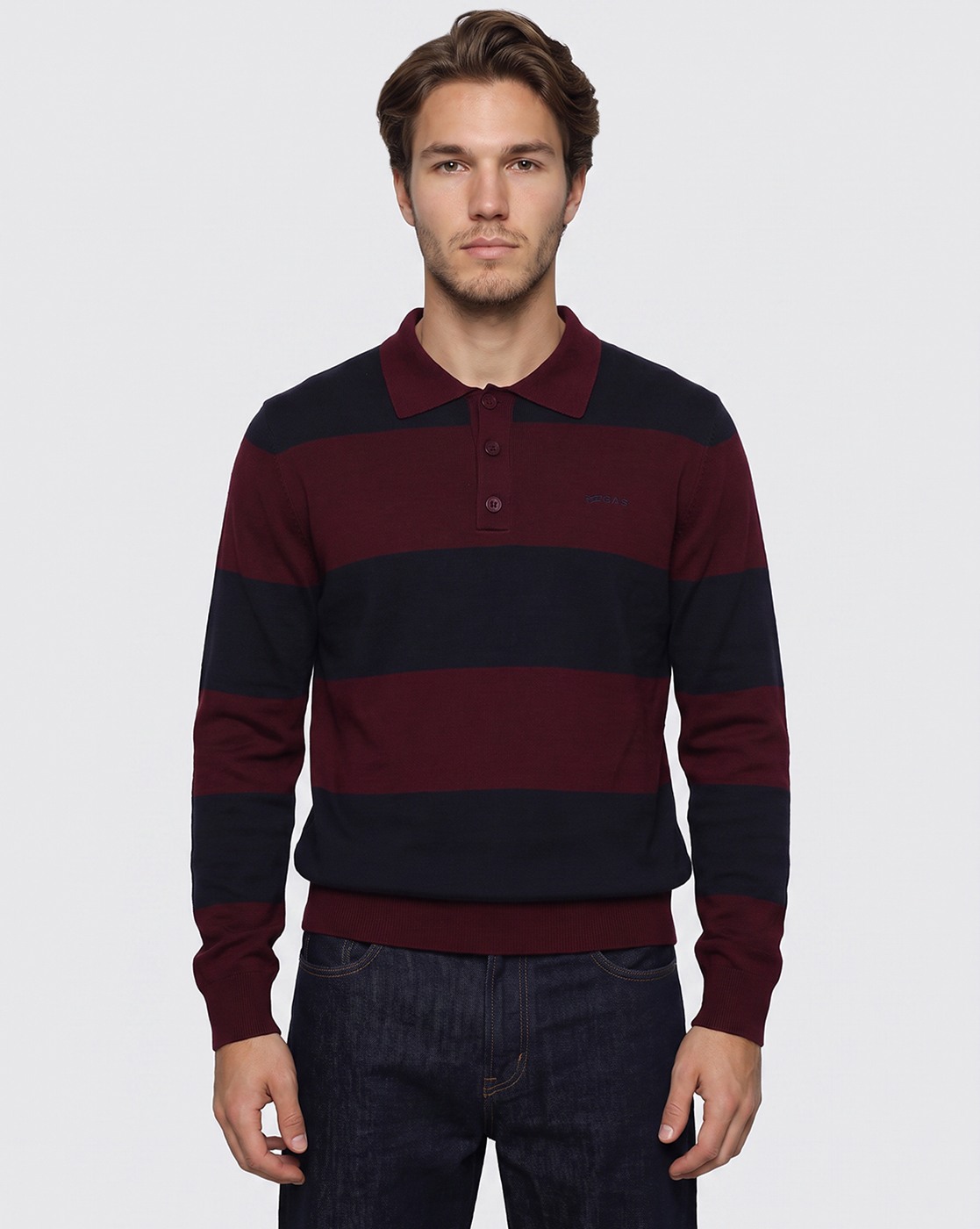 Rugby Stripe Polo Sweater