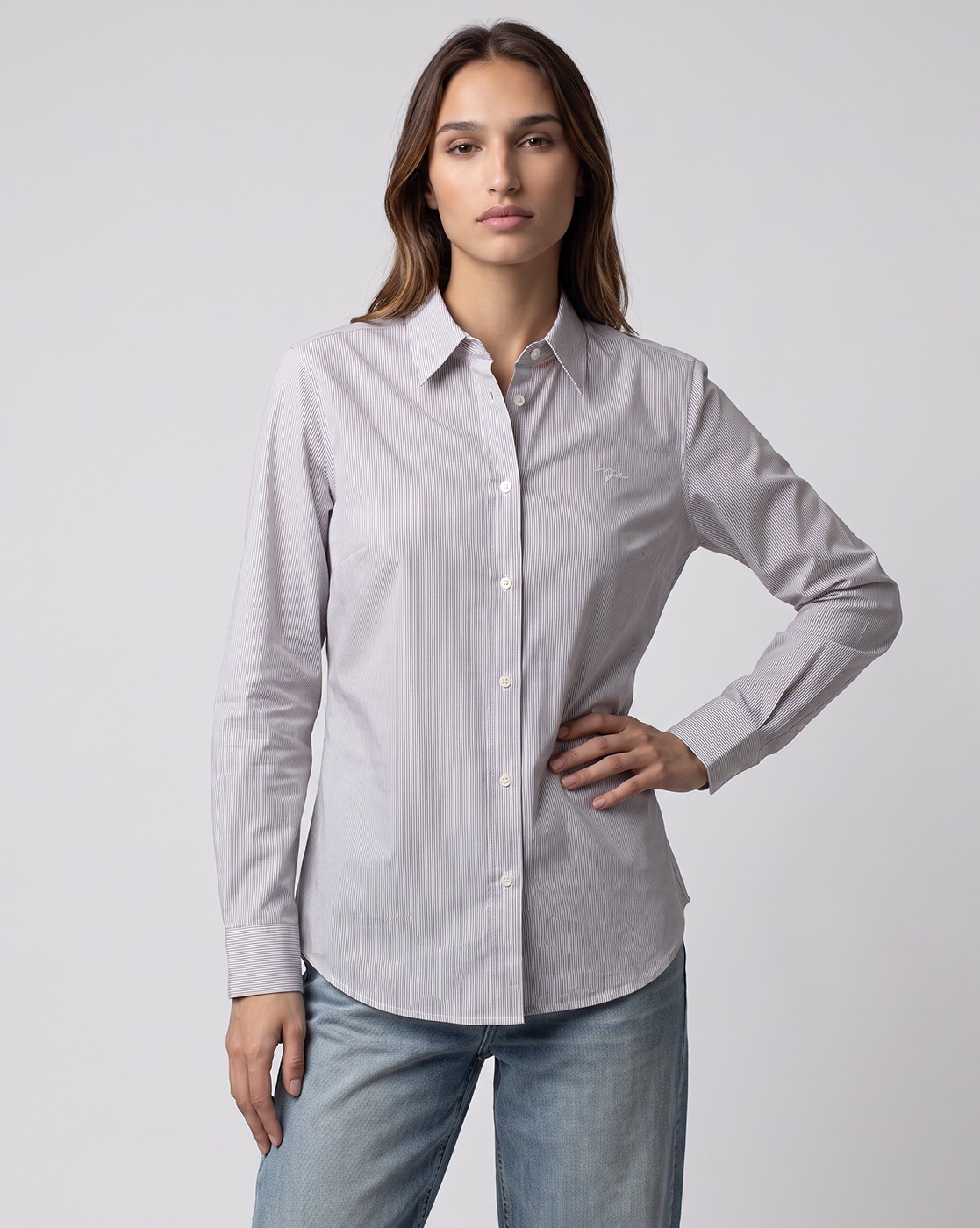 Slim Fit Striped Poplin Shirt