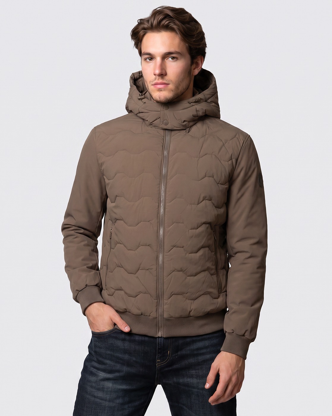 Men's Brown Hybrid Regular Fit Jacket