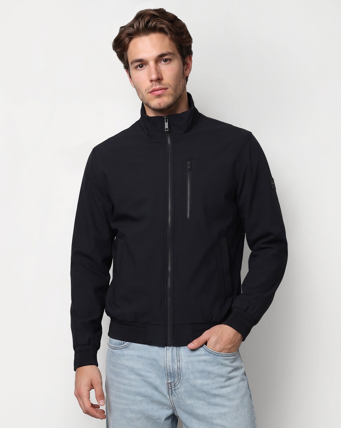 Men's Blue Regular Fit Jacket
