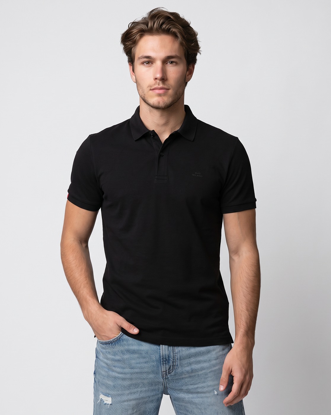 Men's Tipped Jacquard Cuff Polo T-Shirt