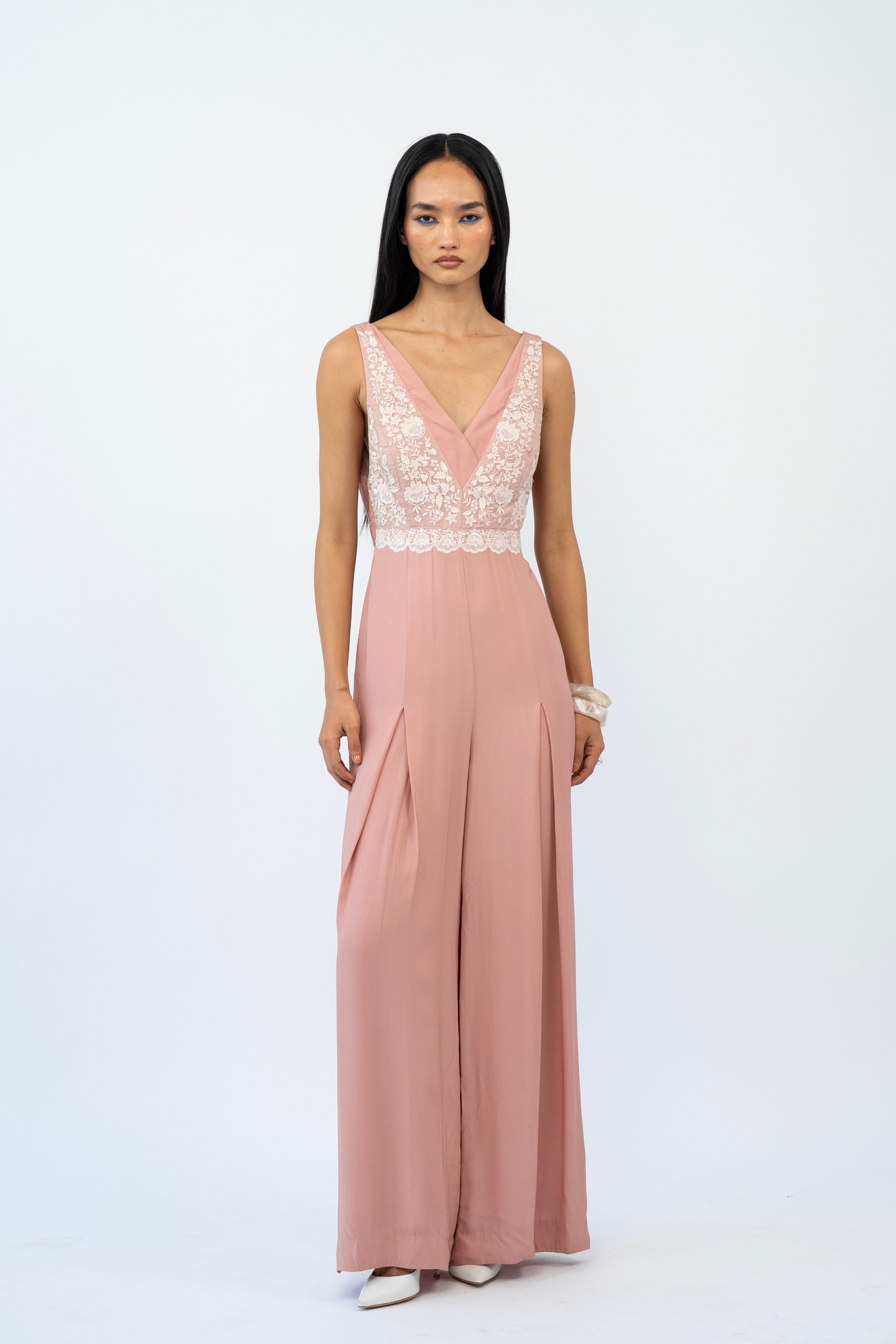 Blush Midnight Garden V-neck Jumpsuit