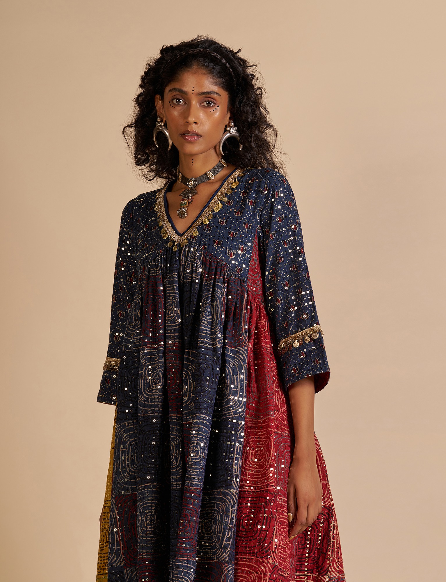 Ajrakh Embroidered Kurta