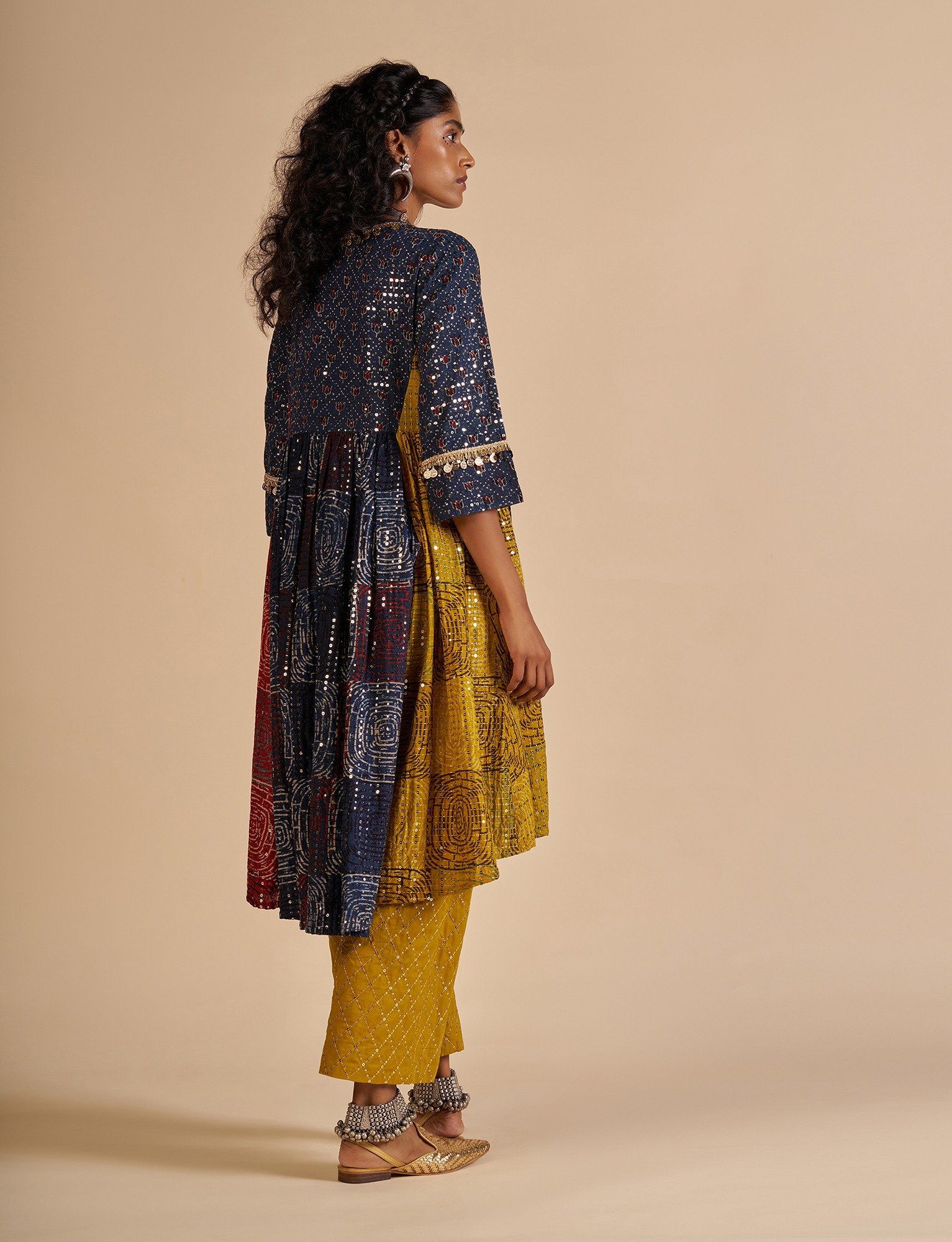 Ajrakh Embroidered Kurta