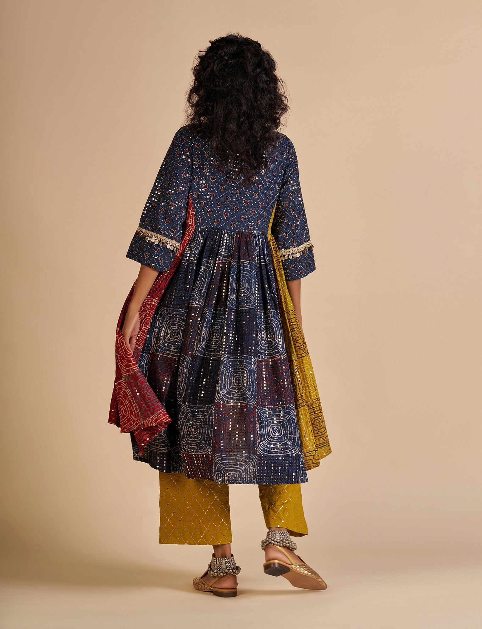 Ajrakh Embroidered Kurta