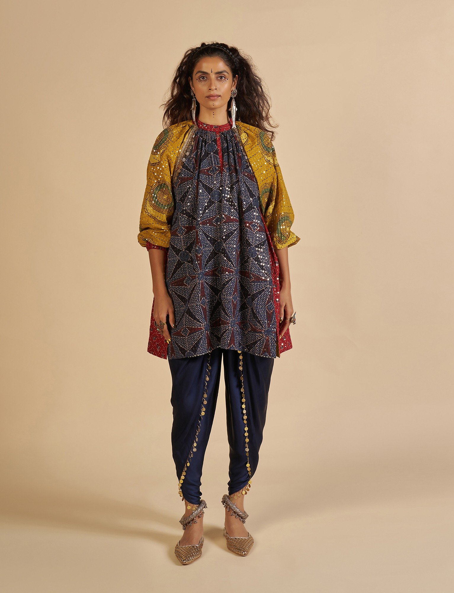 Ajrakh Embroidered Tunic