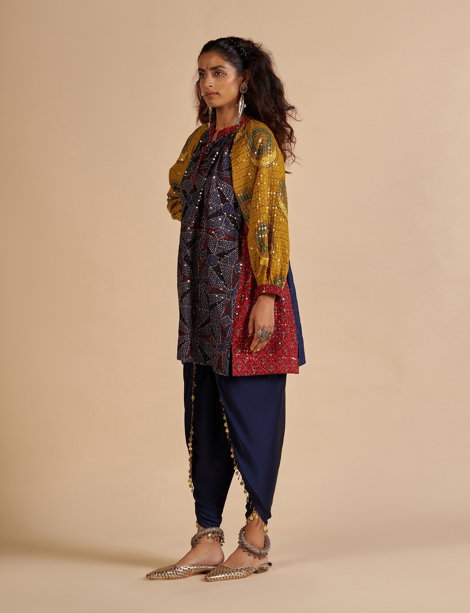 Ajrakh Embroidered Tunic