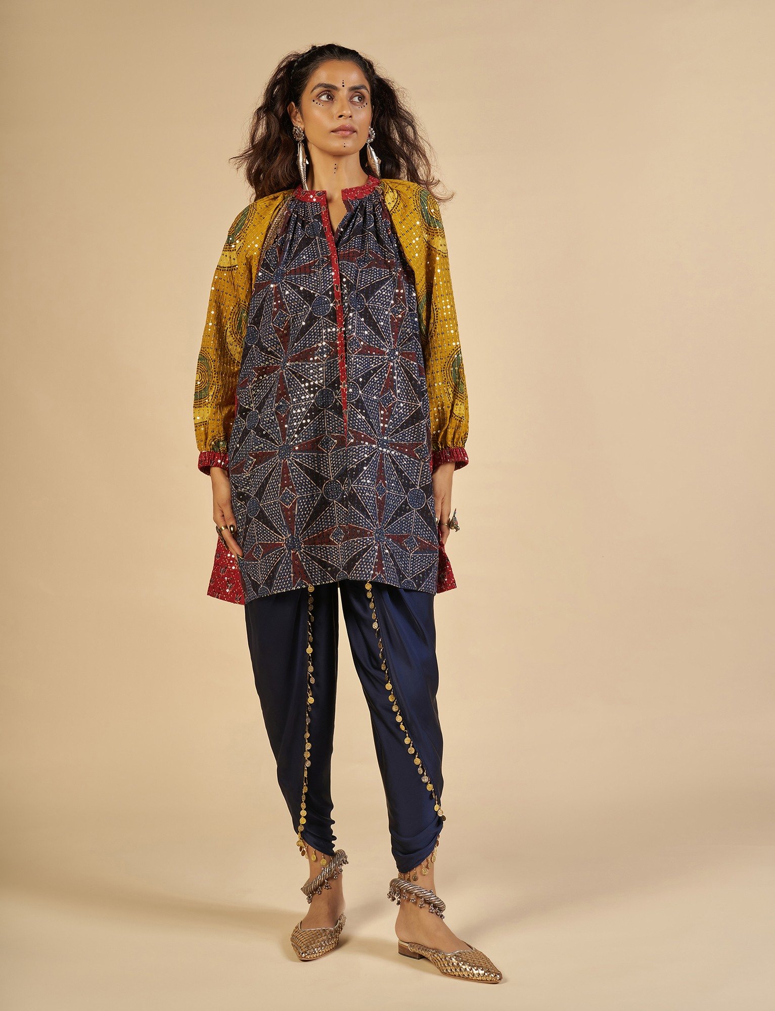 Ajrakh Embroidered Tunic