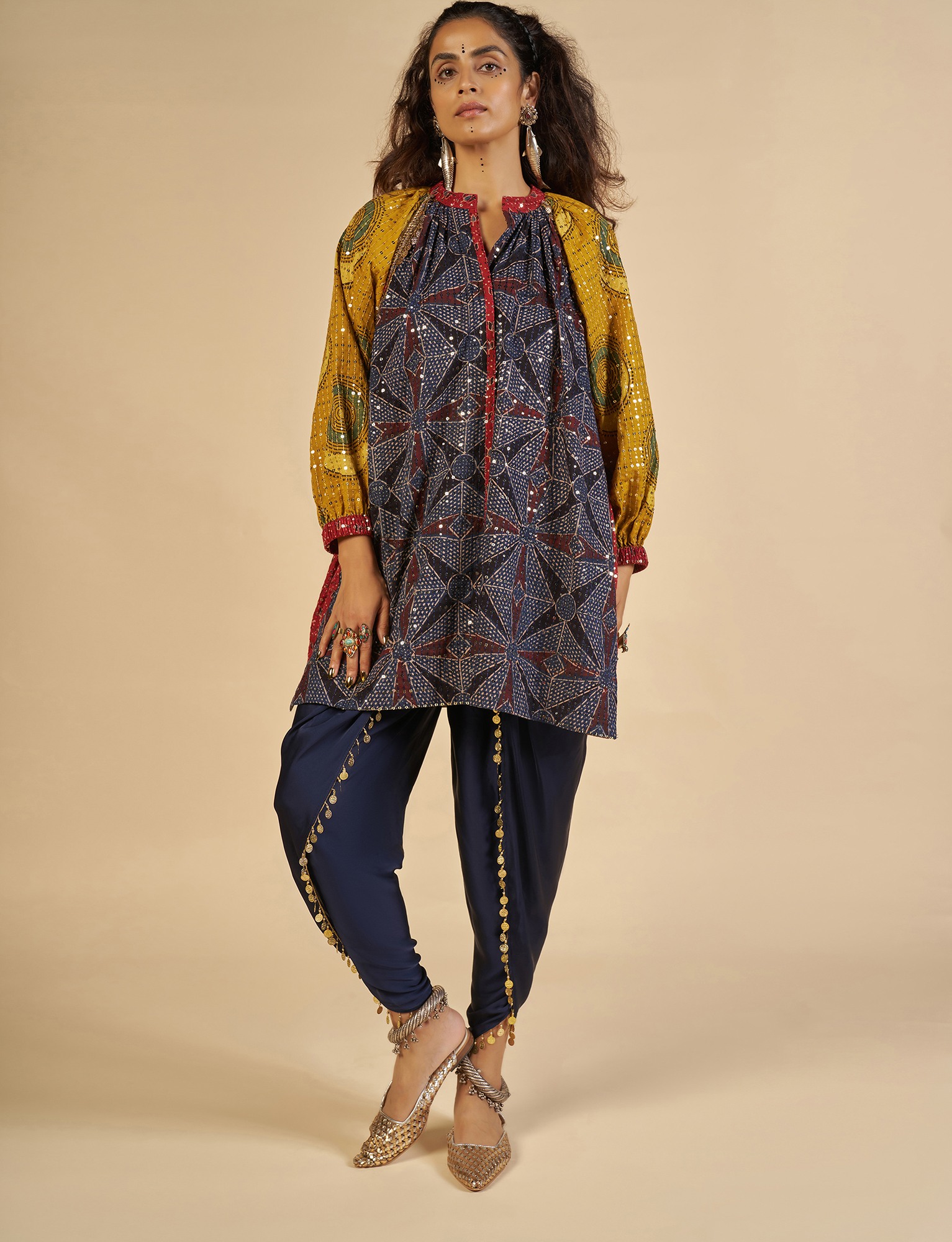 Ajrakh Embroidered Tunic