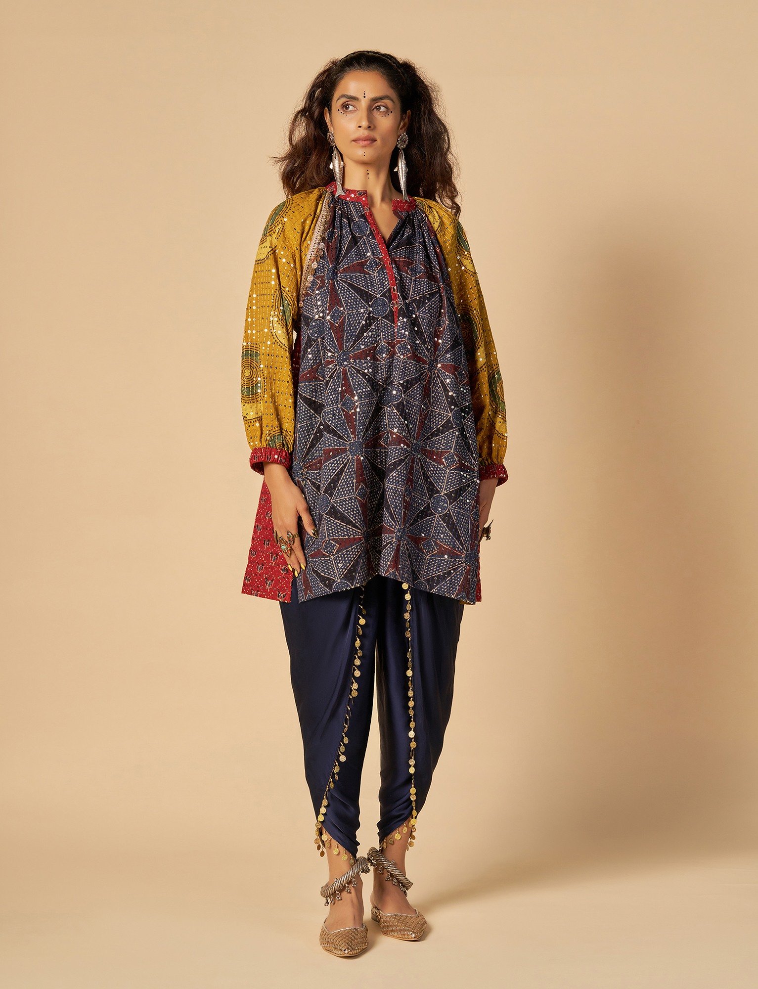 Ajrakh Embroidered Tunic