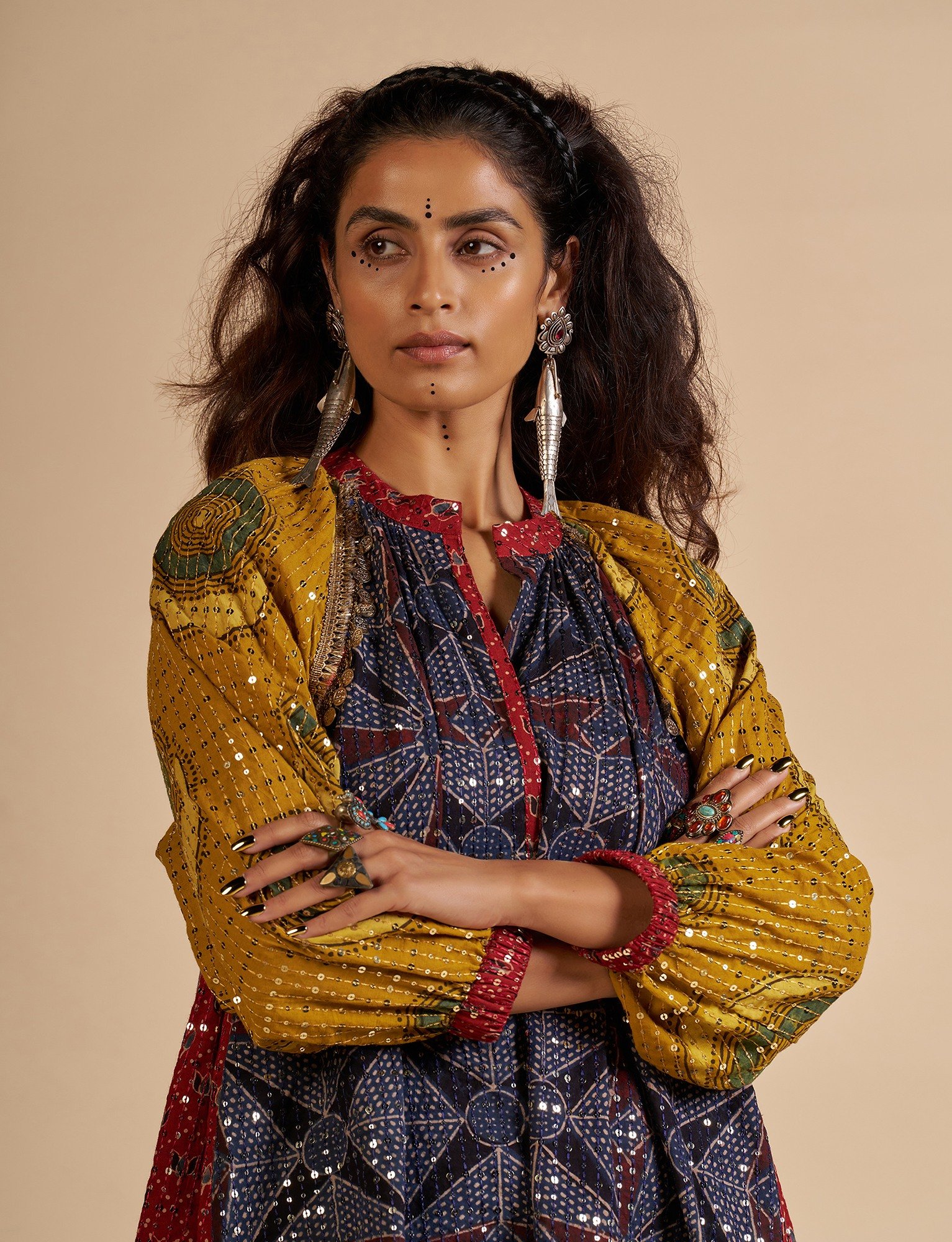 Ajrakh Embroidered Tunic