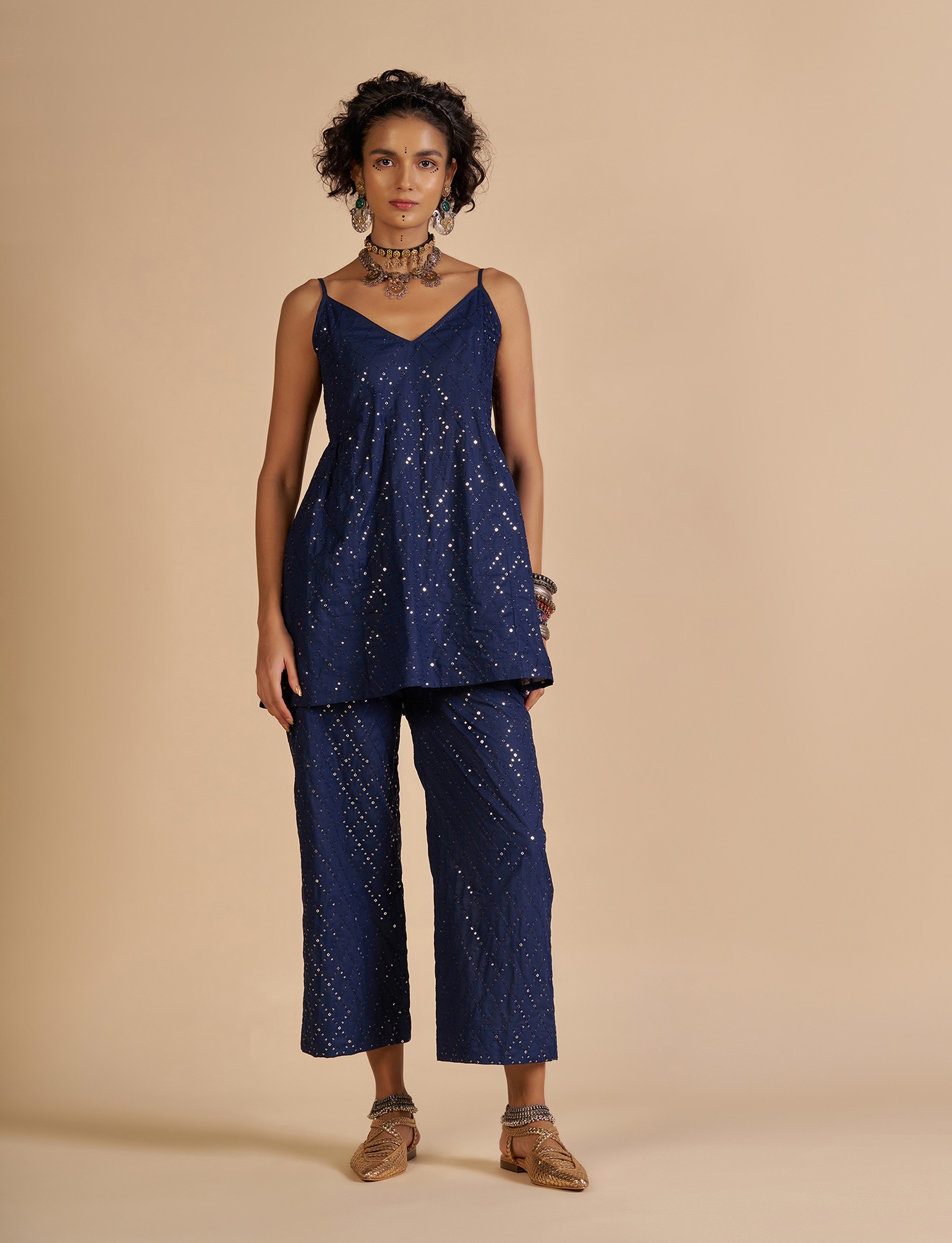 Sequin Embroidered Slip Dress