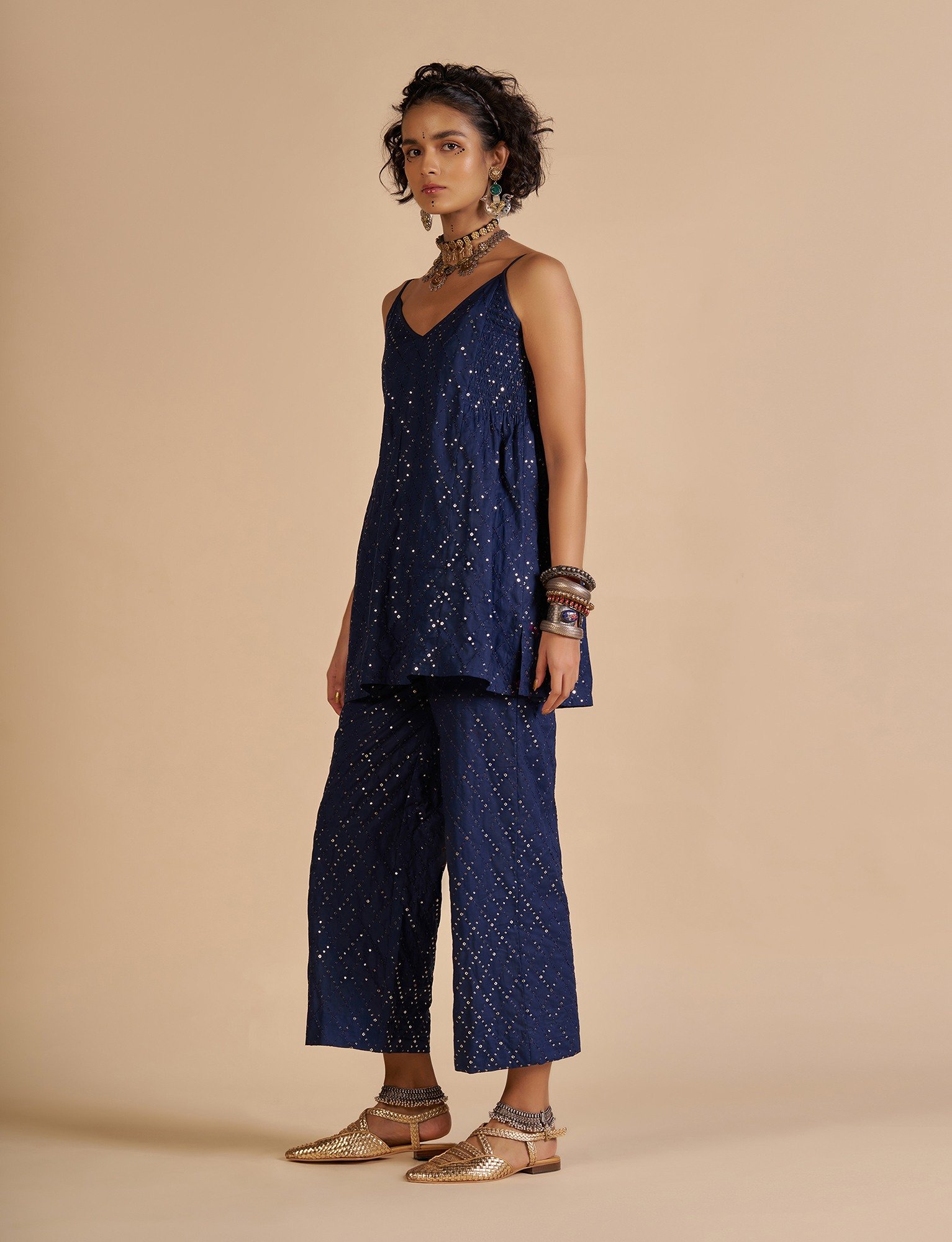 Sequin Embroidered Slip Dress