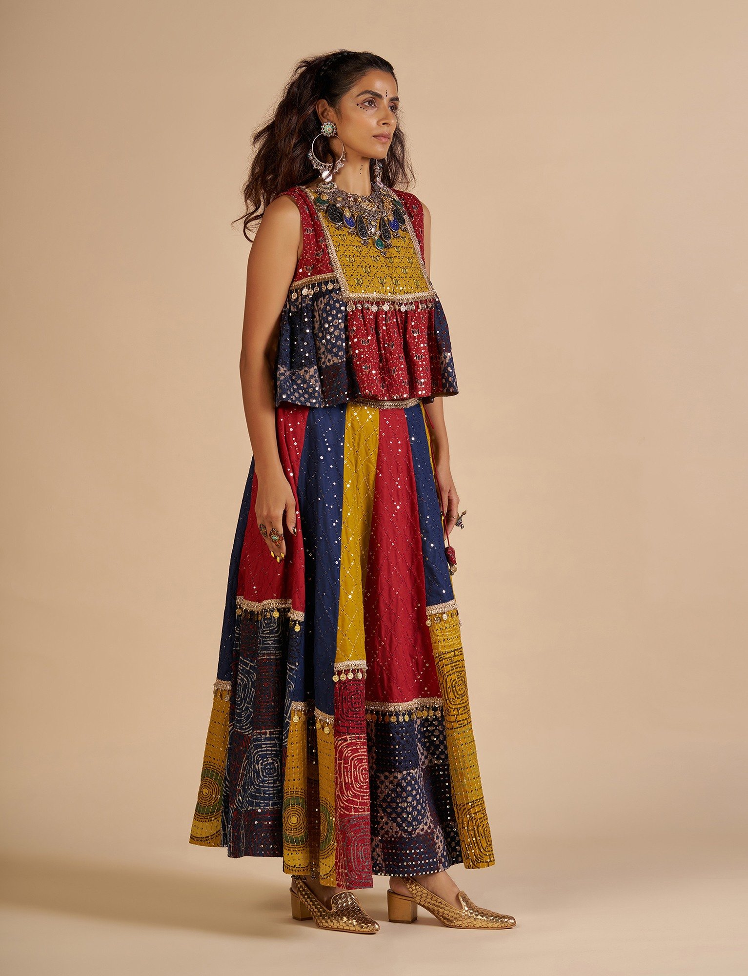 Ajrakh Embroidered Top