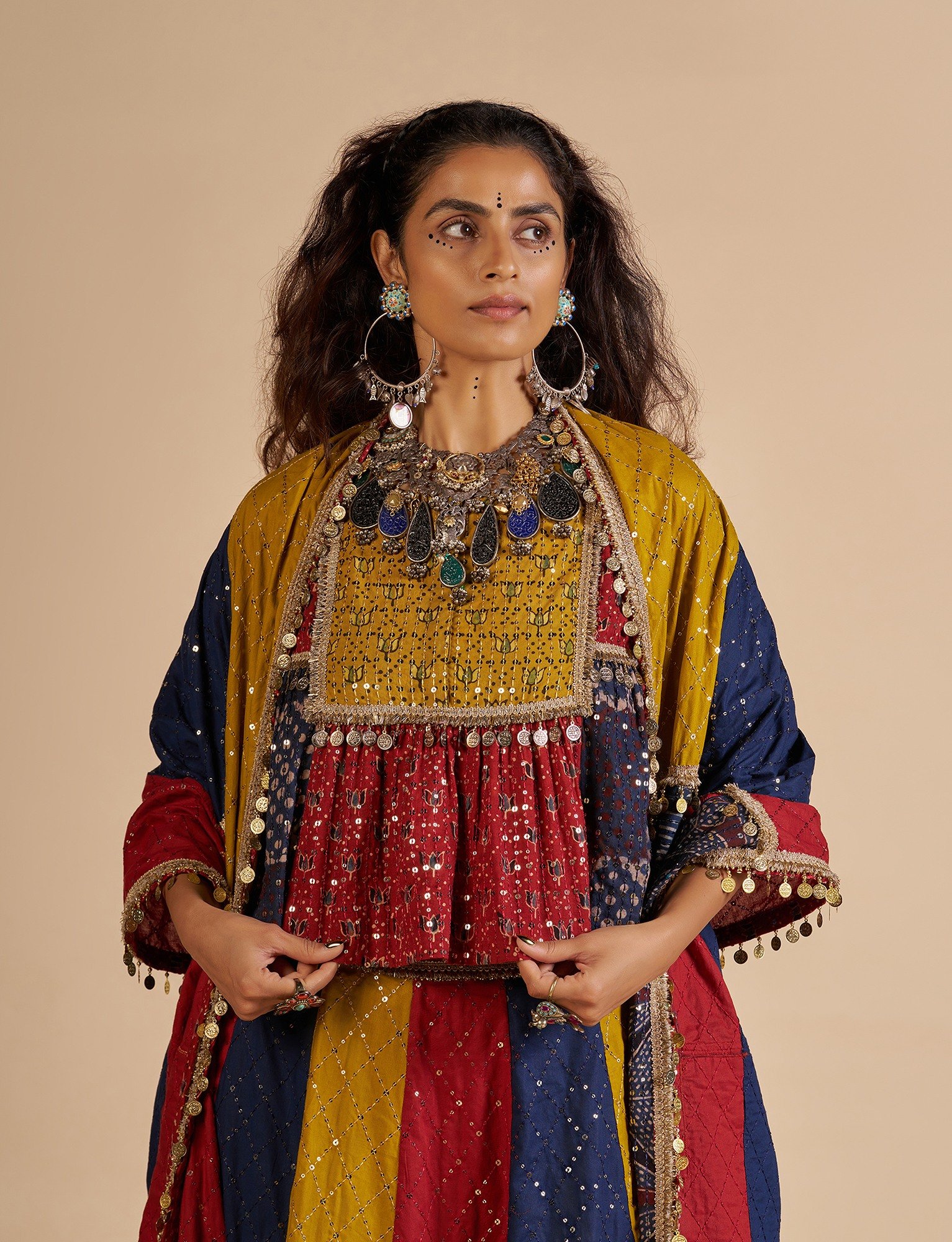 Ajrakh Embroidered Top