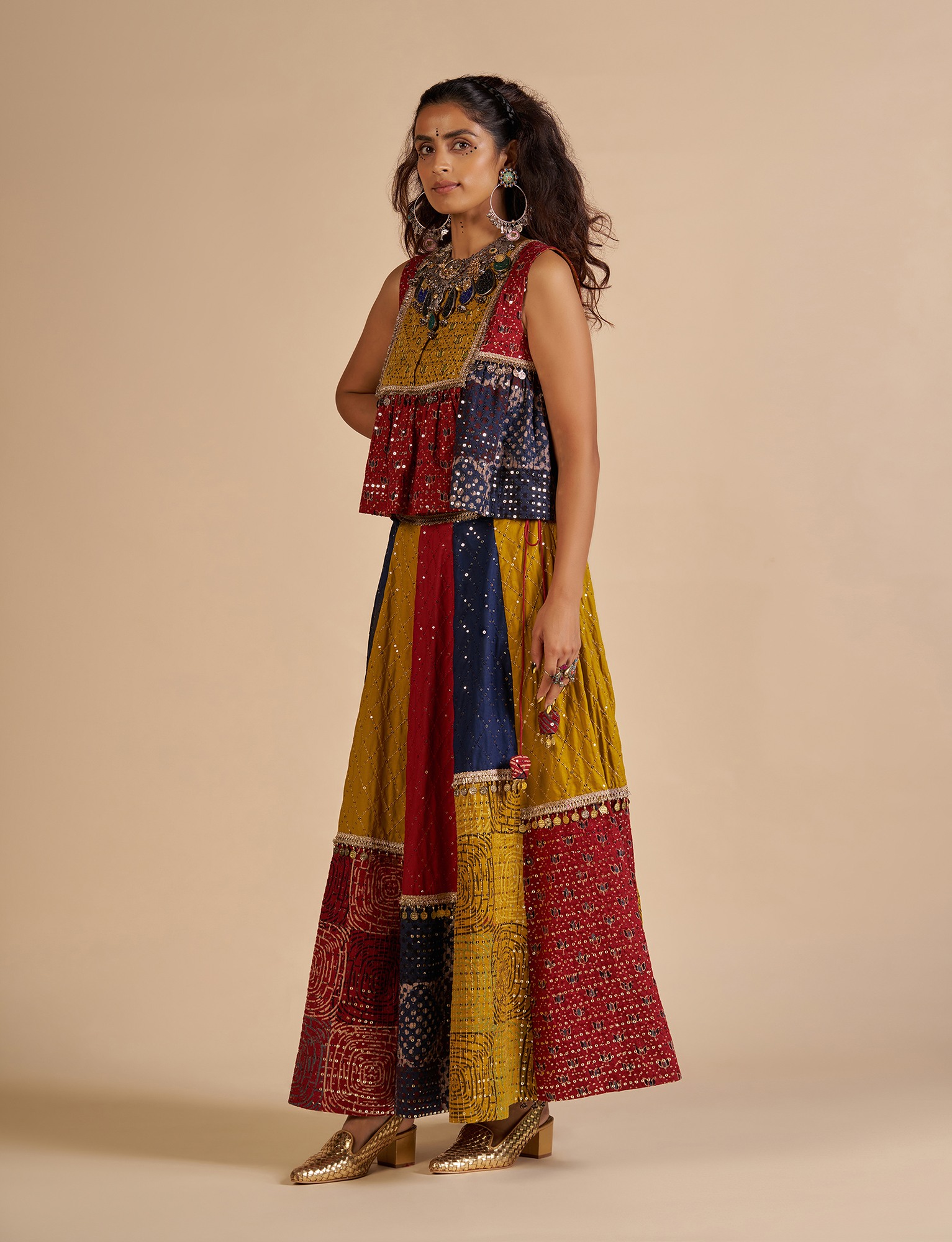 Ajrakh Embroidered Top