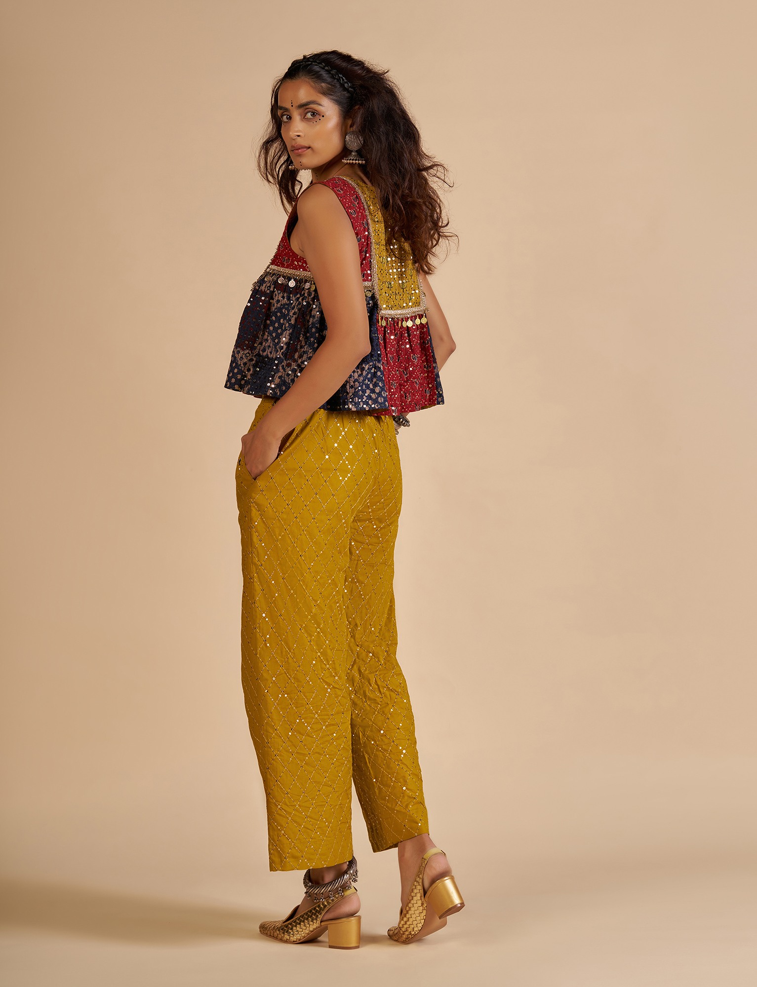 Ajrakh Embroidered Top