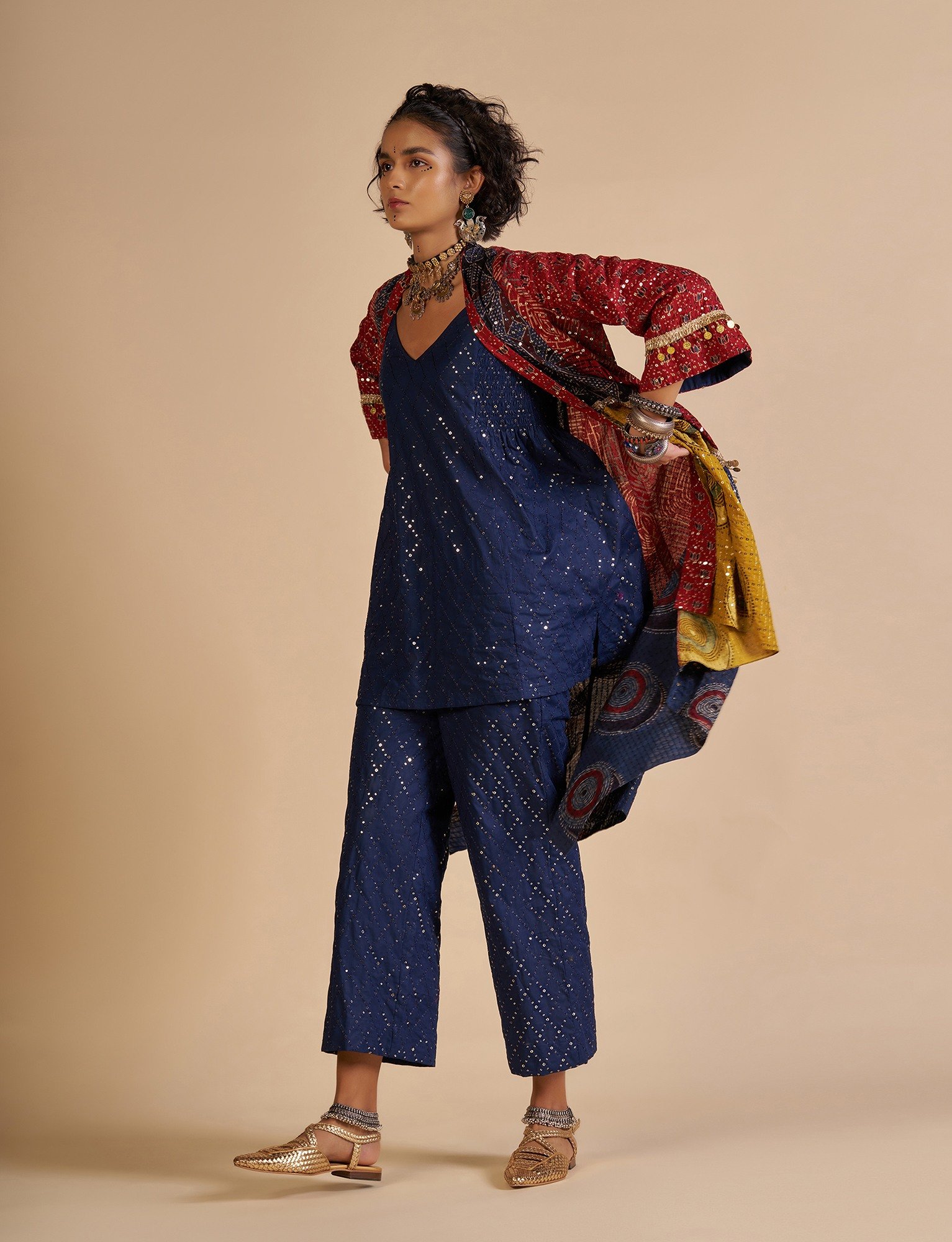 Sequin Embroidered Pants