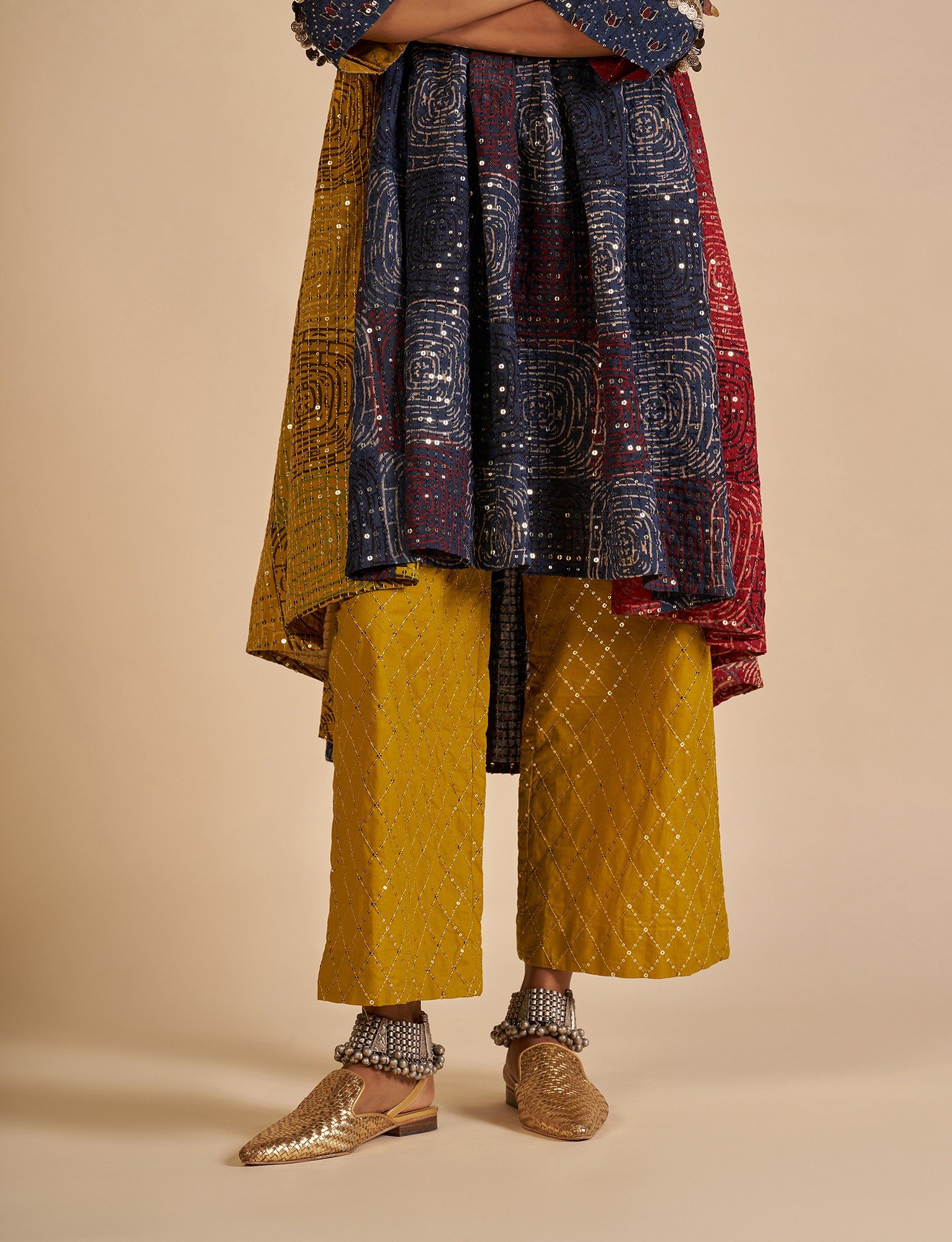 Sequin Embroidered Pants