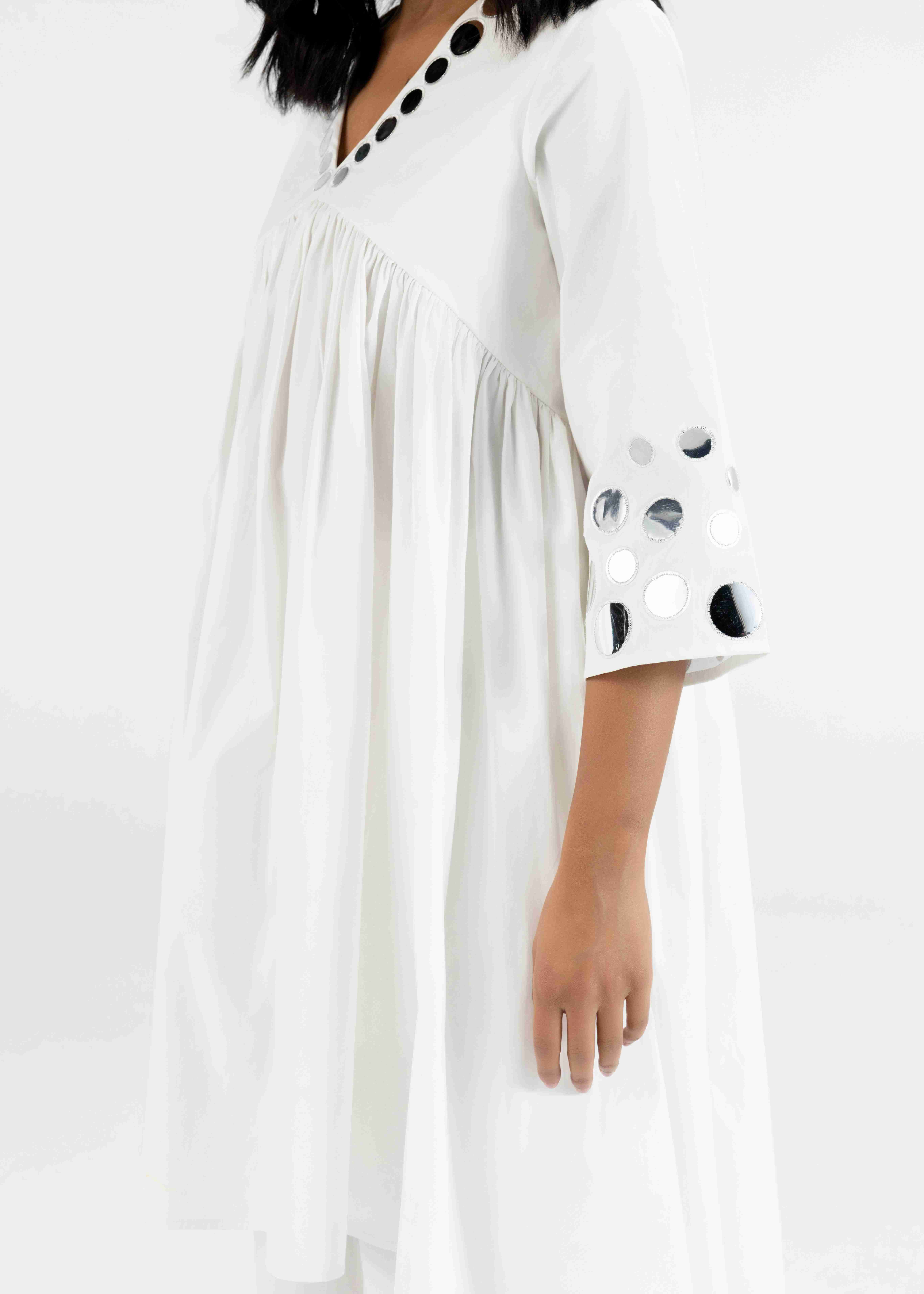 White Gathered Tunic