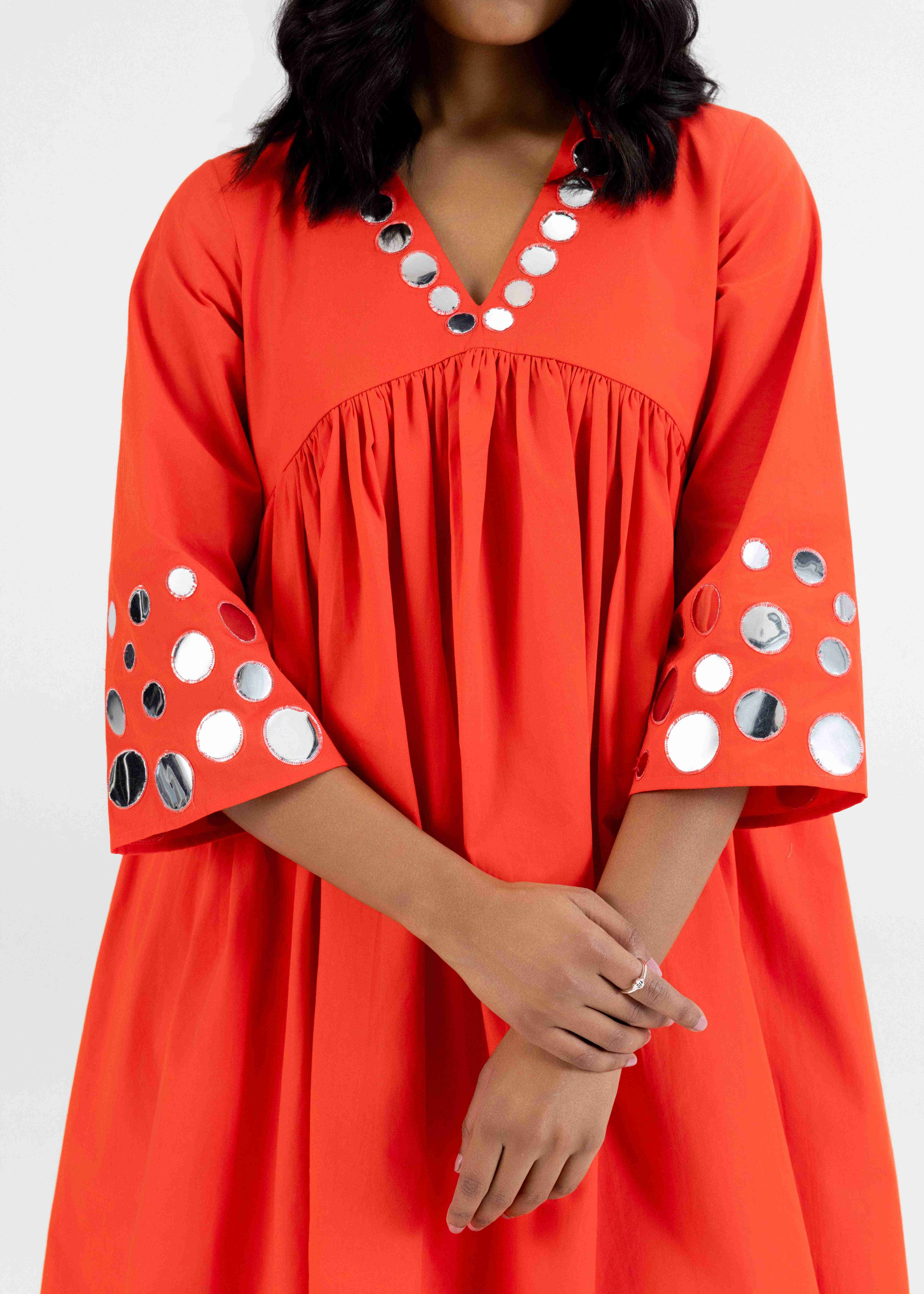 Orange Gathered Tunic