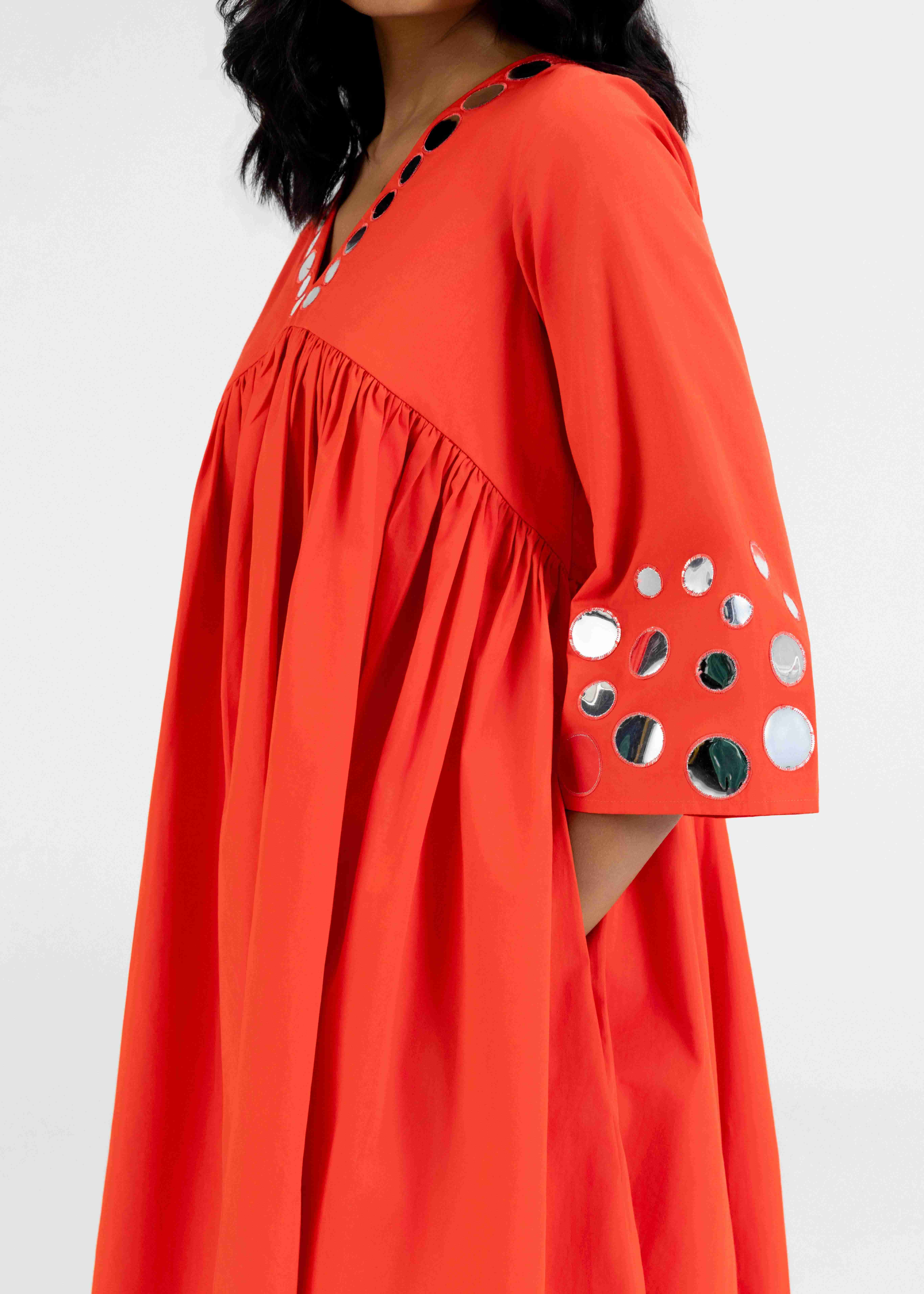 Orange Gathered Tunic