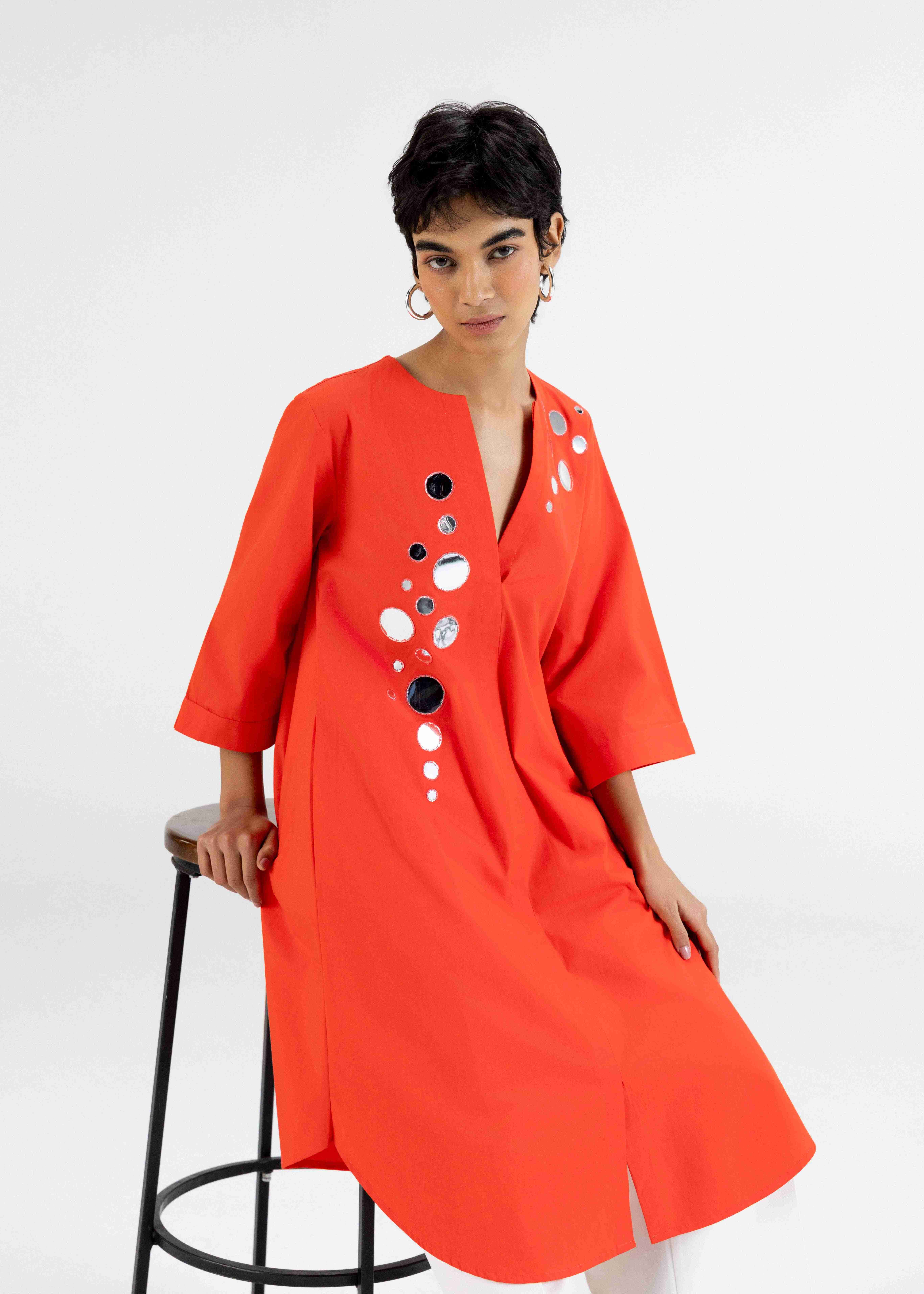 Orange Shirt Dress