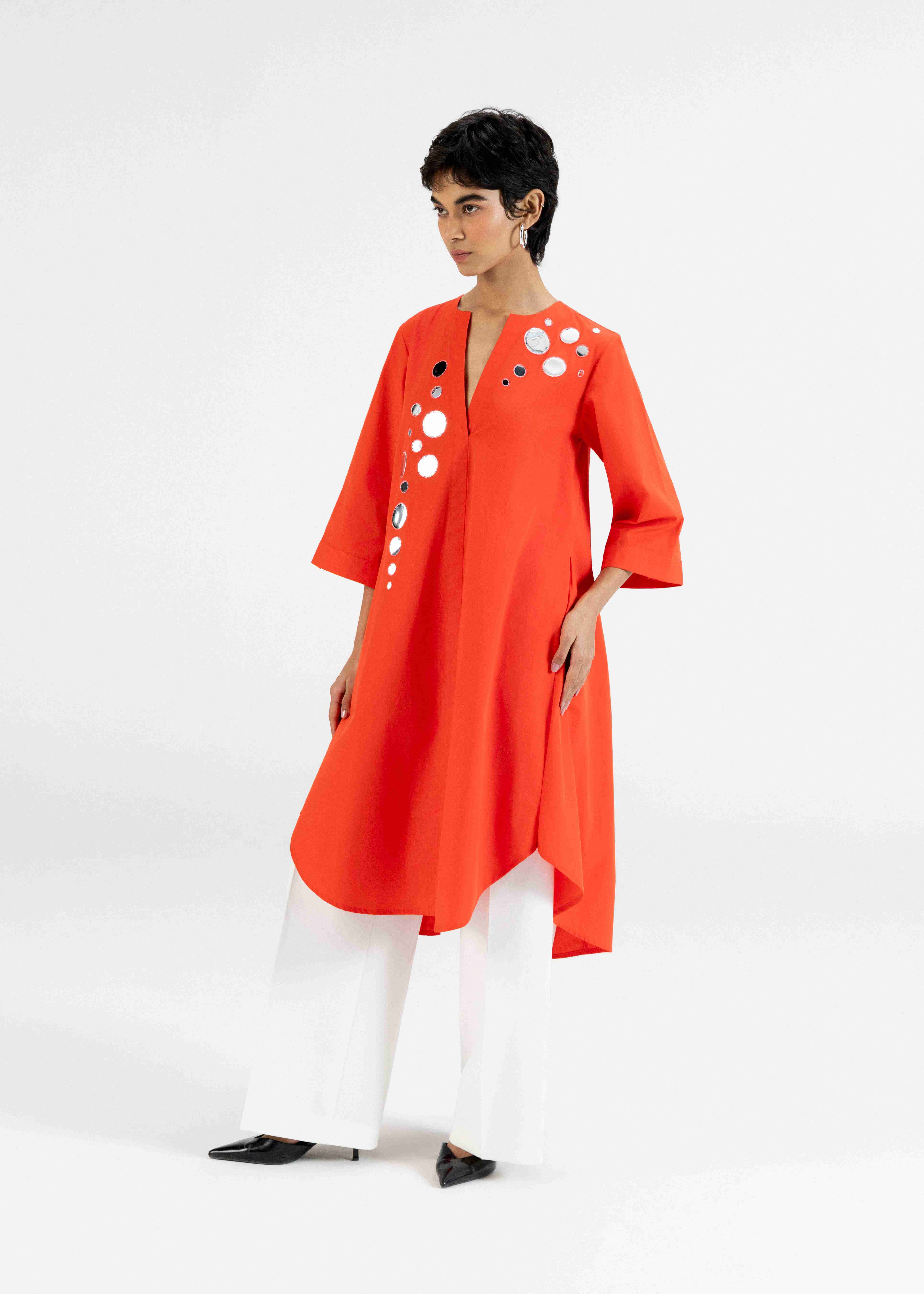 Orange Shirt Dress