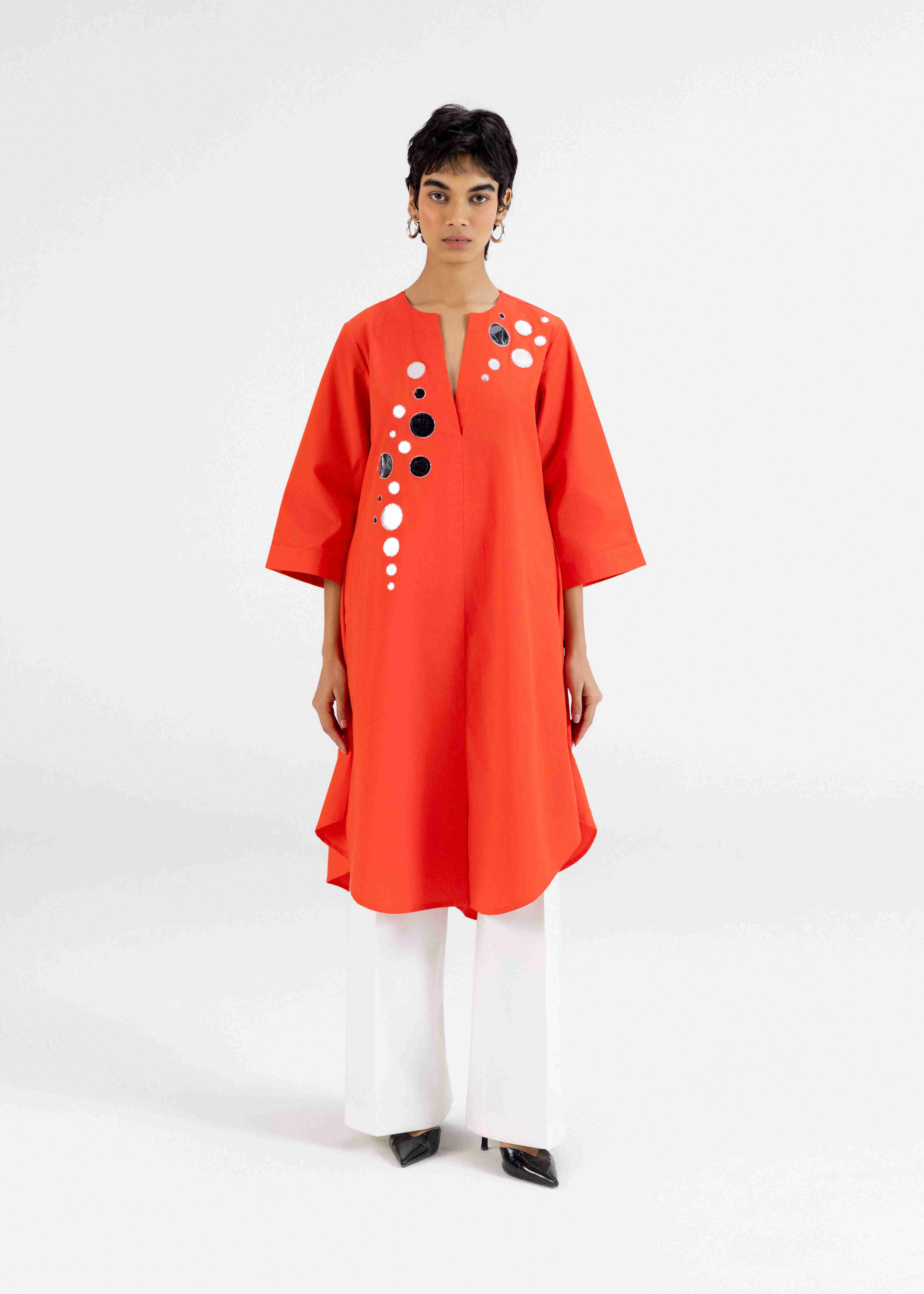 Orange Shirt Dress