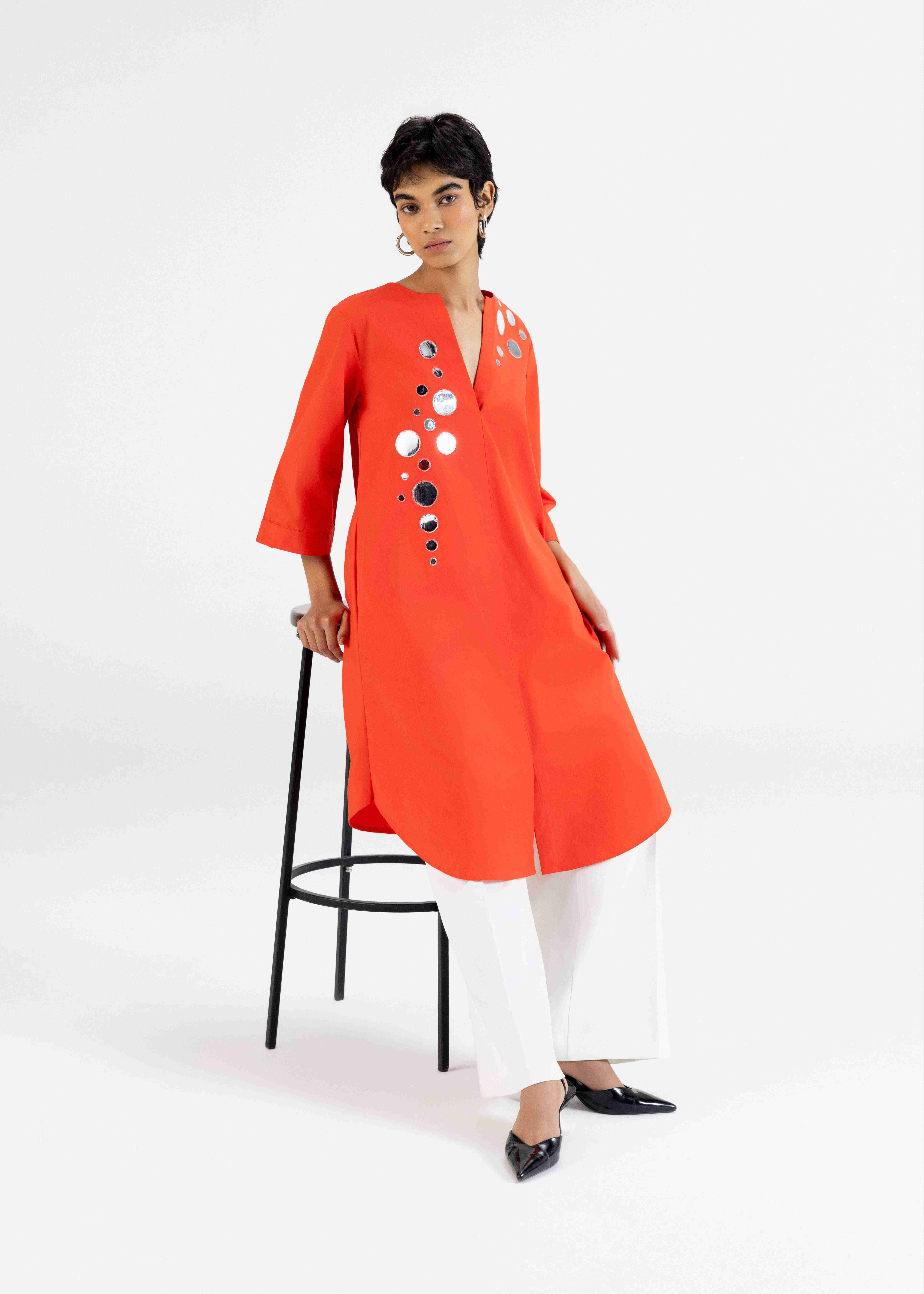Orange Shirt Dress