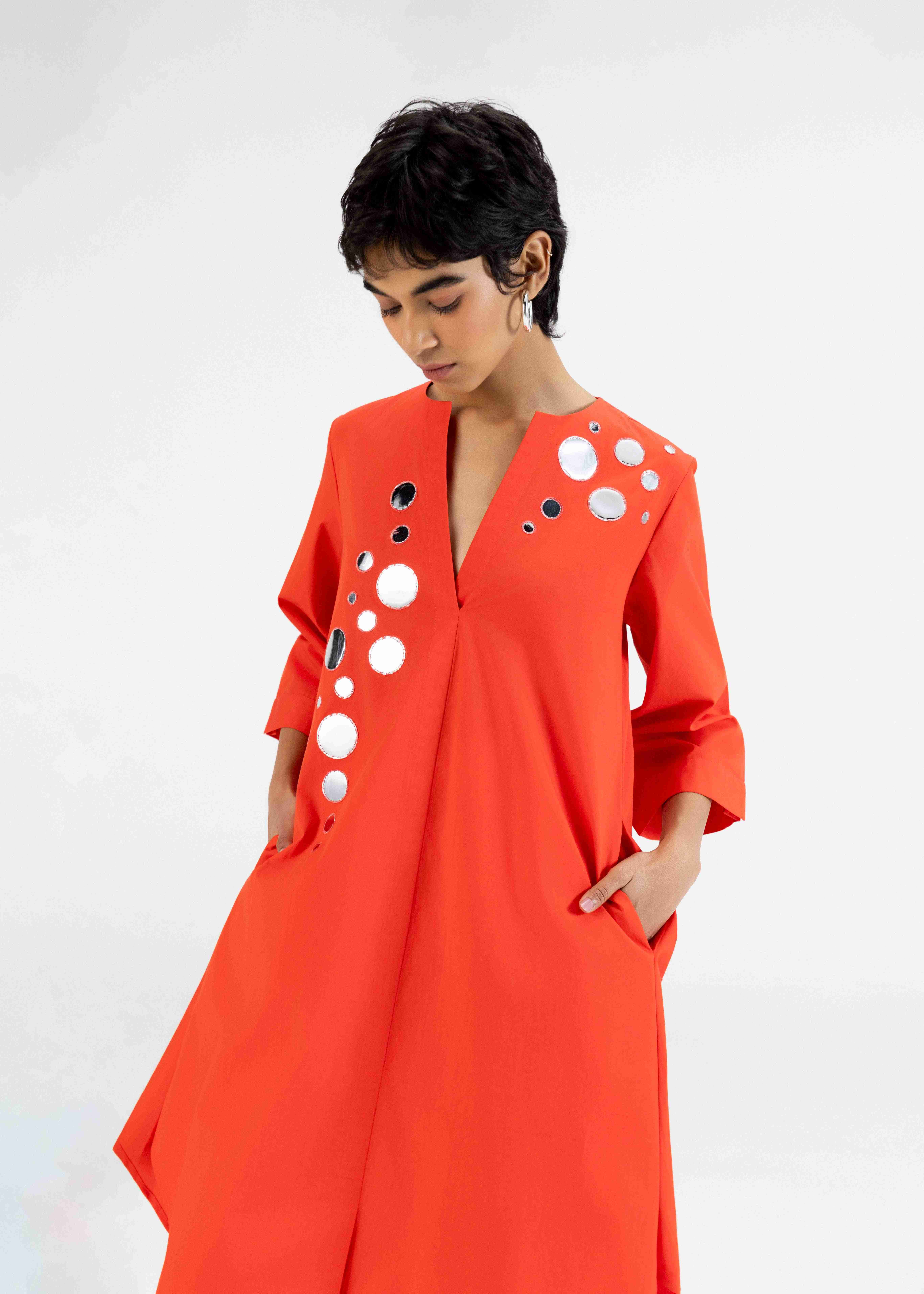 Orange Shirt Dress