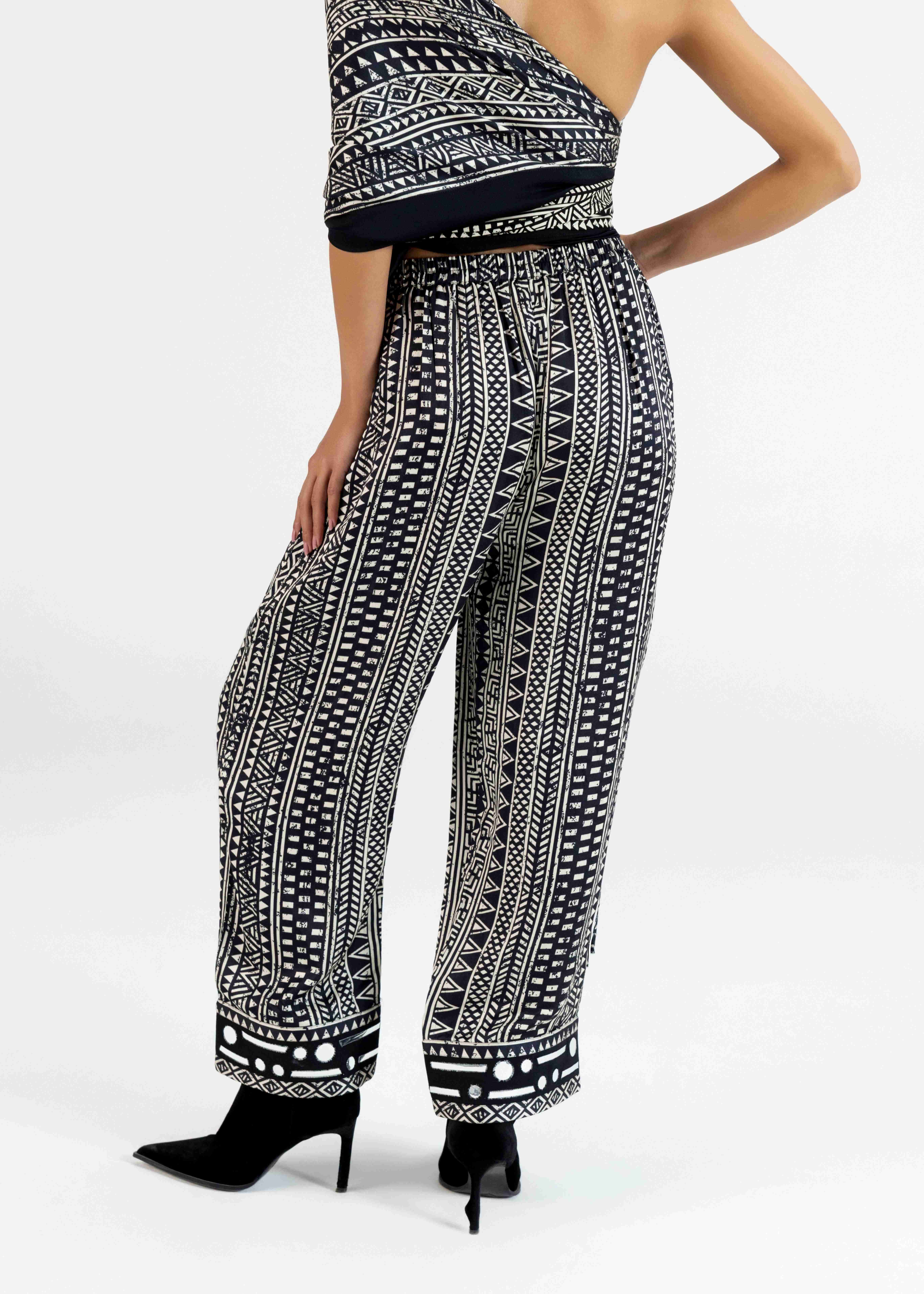 Black Printed Pant