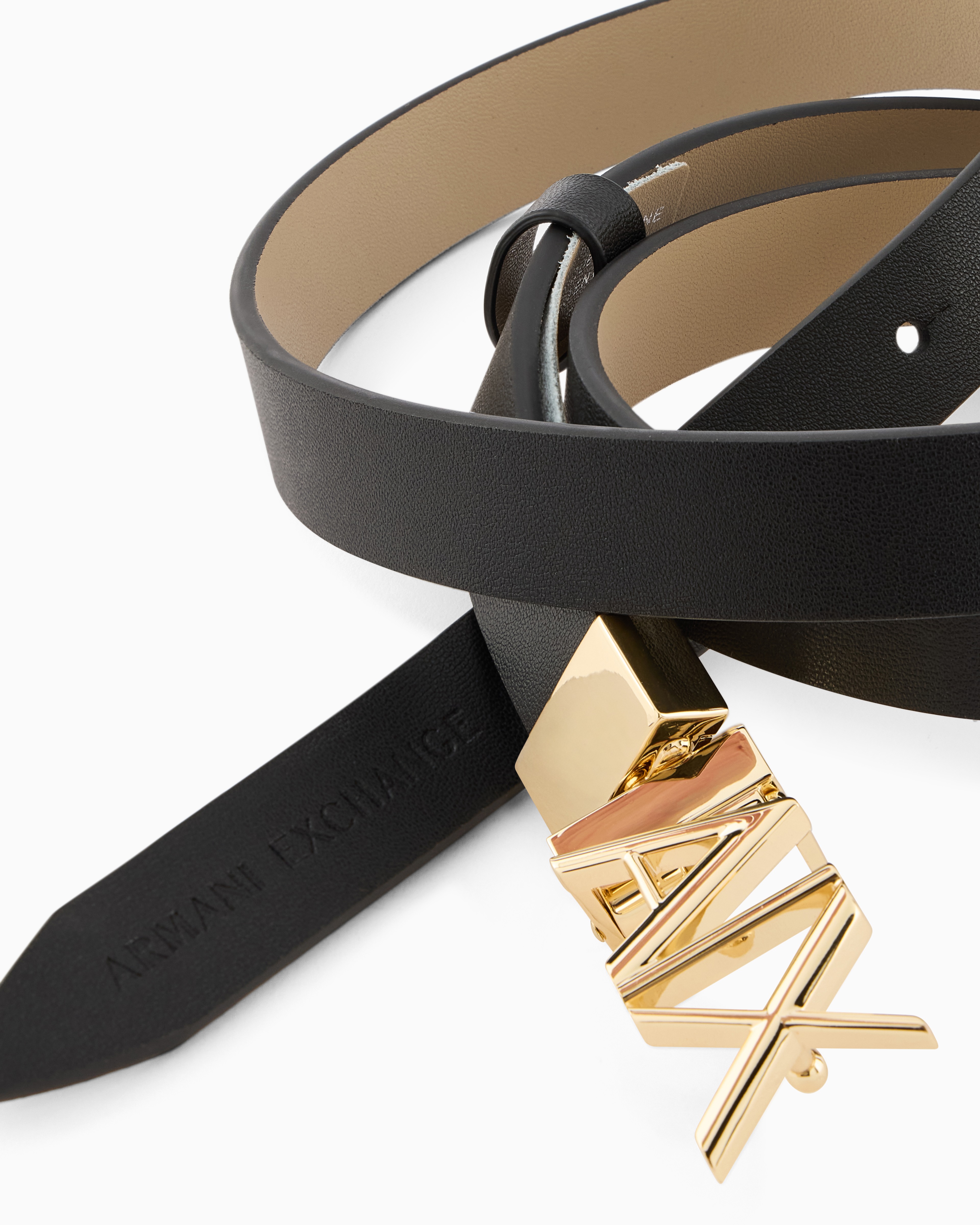 buckle closure armani exchange buckle belt