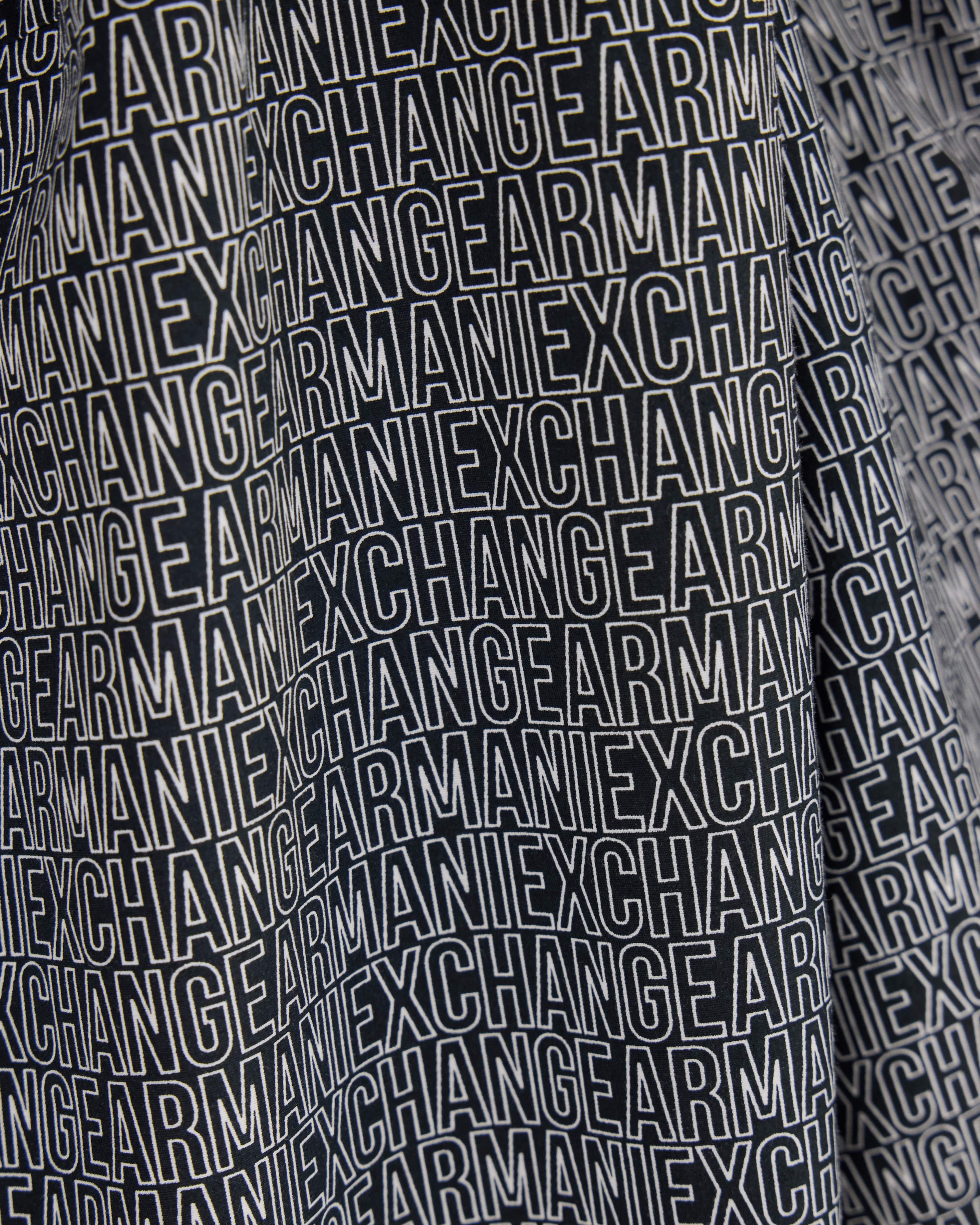 Men's Black Logomania Printed Shirt