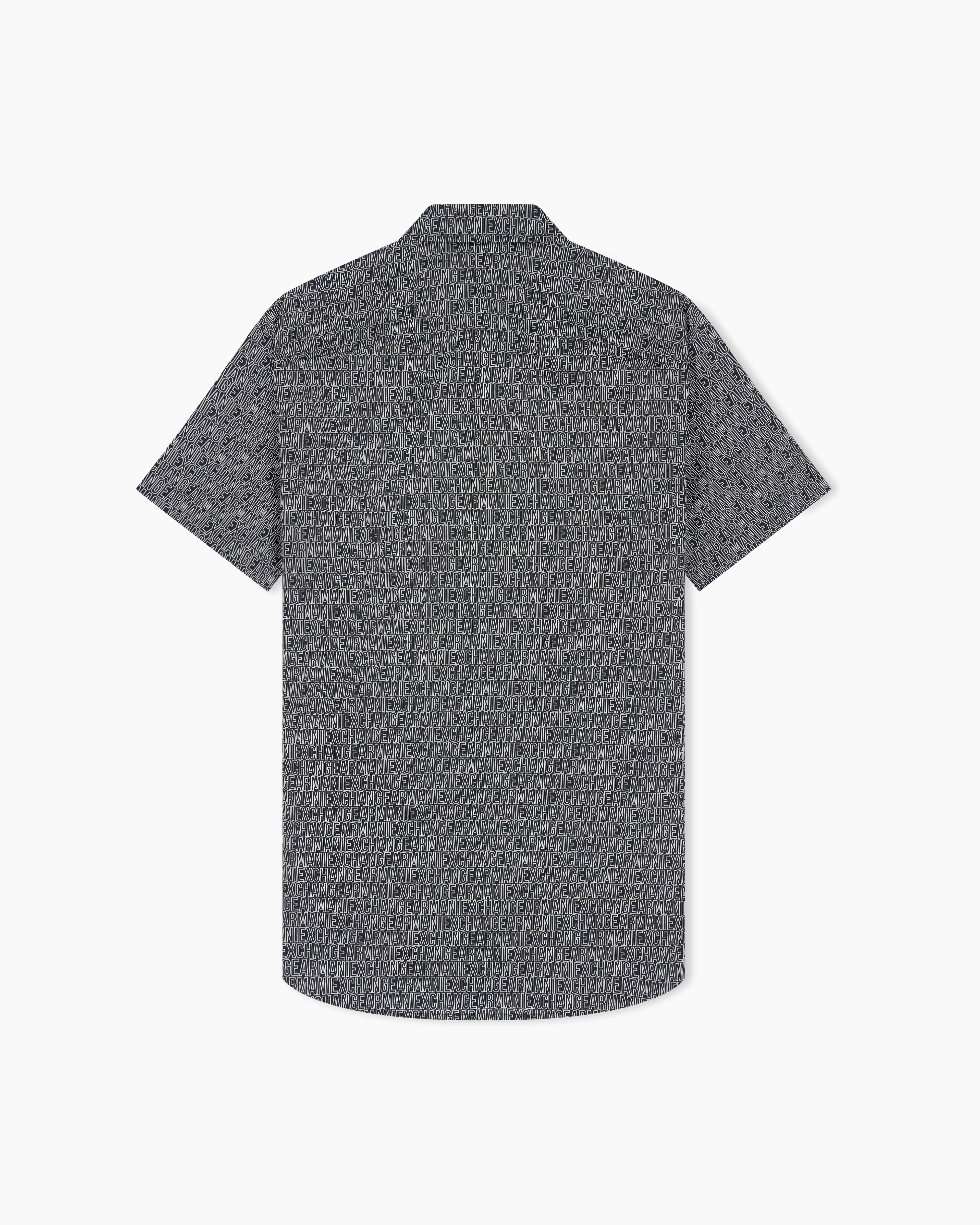 Men's Black Logomania Printed Shirt
