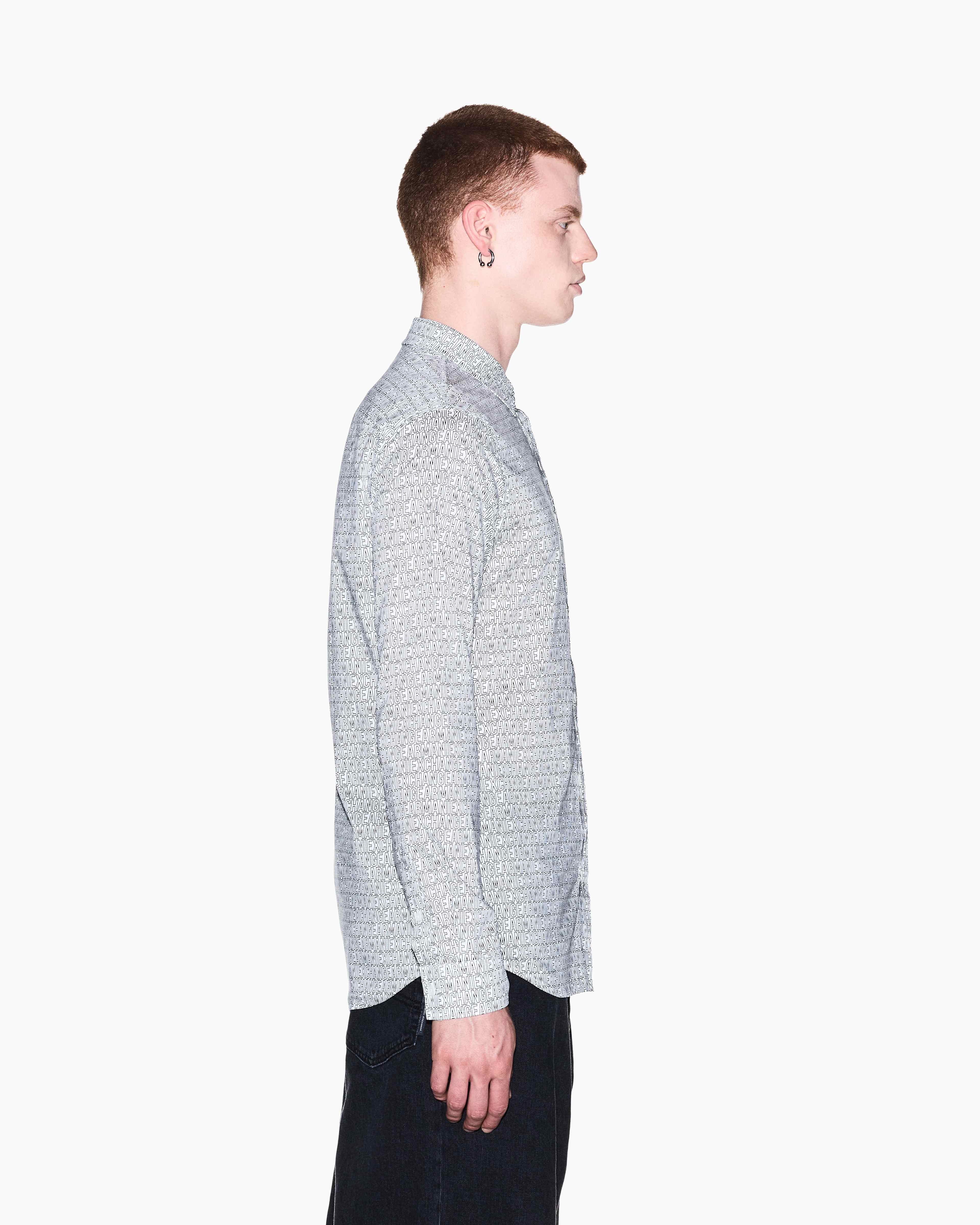 Men's White Logomania Printed Shirt